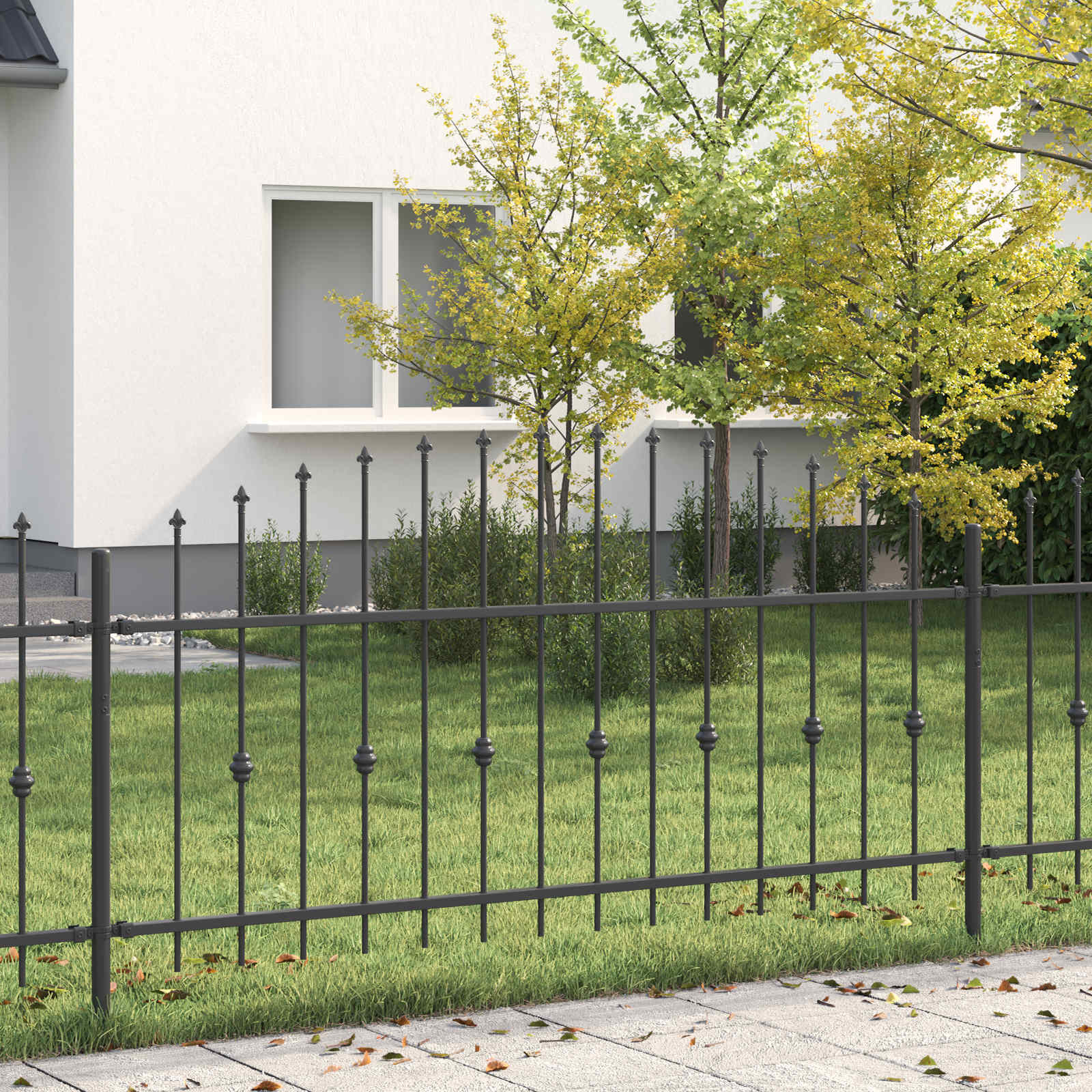 Spike Fence Asten Zwart 200 x 130 cm Gepoedercoat staal is nu te koop bij PeponiXL, paradijselijk wonen!