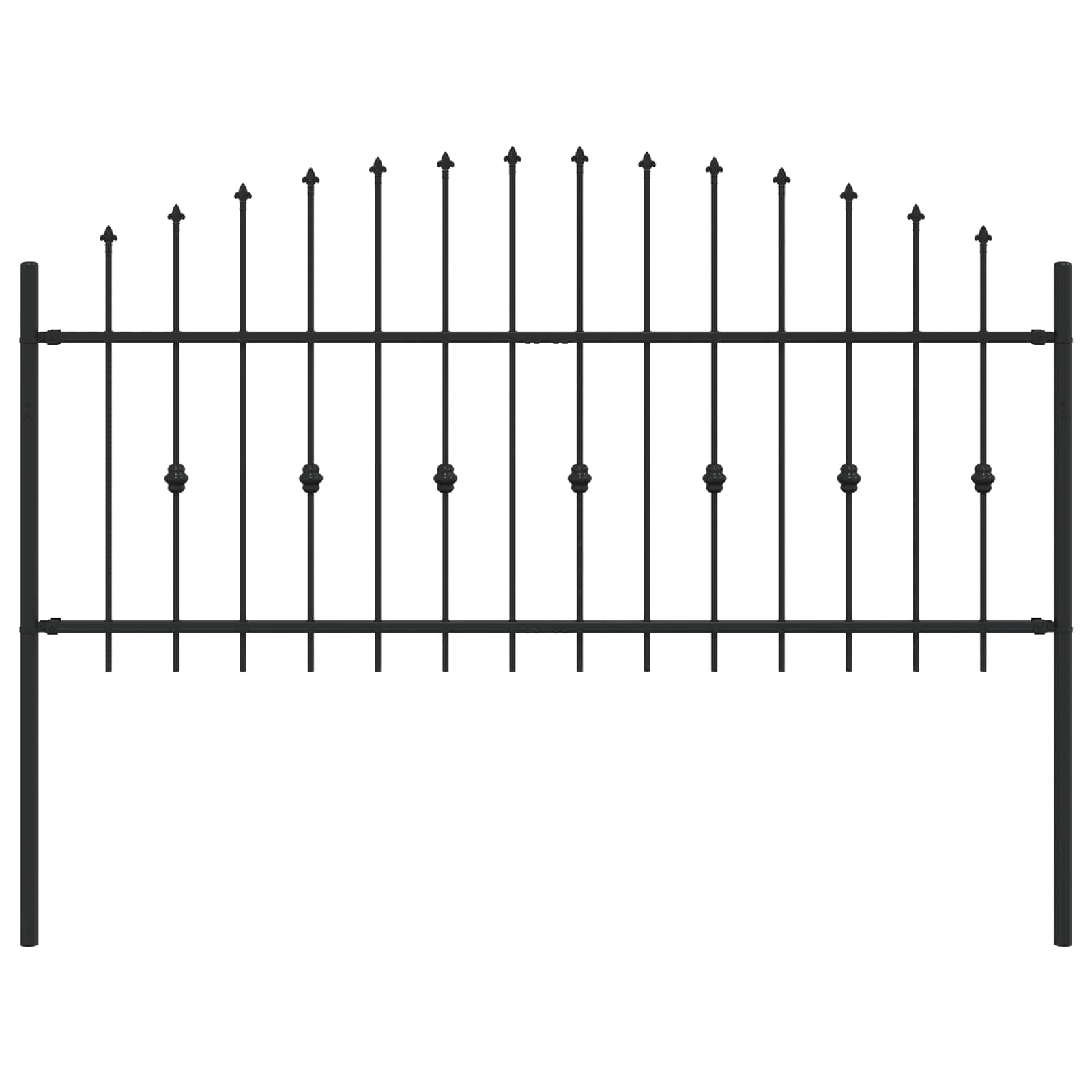 Spike Fence Asten Zwart 200 x 130 cm Gepoedercoat staal is nu te koop bij PeponiXL, paradijselijk wonen!
