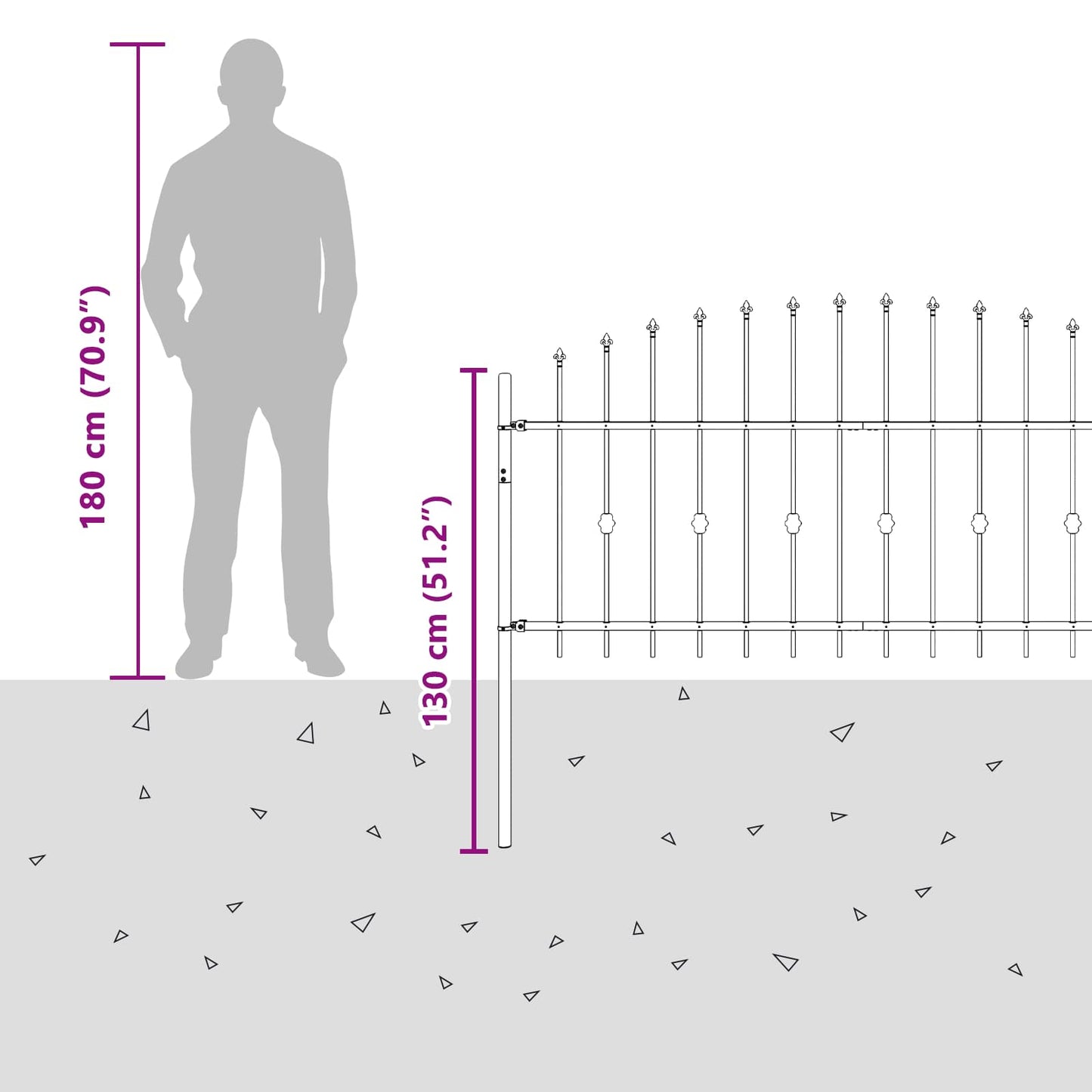 Spike Fence Asten Zwart 200 x 130 cm Gepoedercoat staal is nu te koop bij PeponiXL, paradijselijk wonen!
