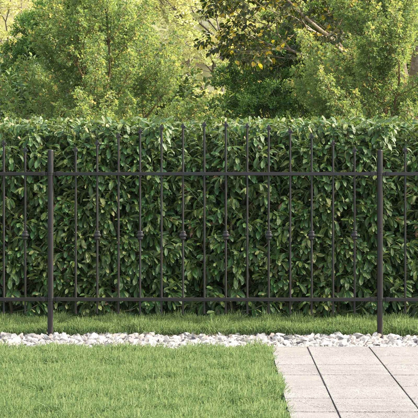 Spike Fence Asten Zwart 200 x 150 cm Gepoedercoat staal is nu te koop bij PeponiXL, paradijselijk wonen!