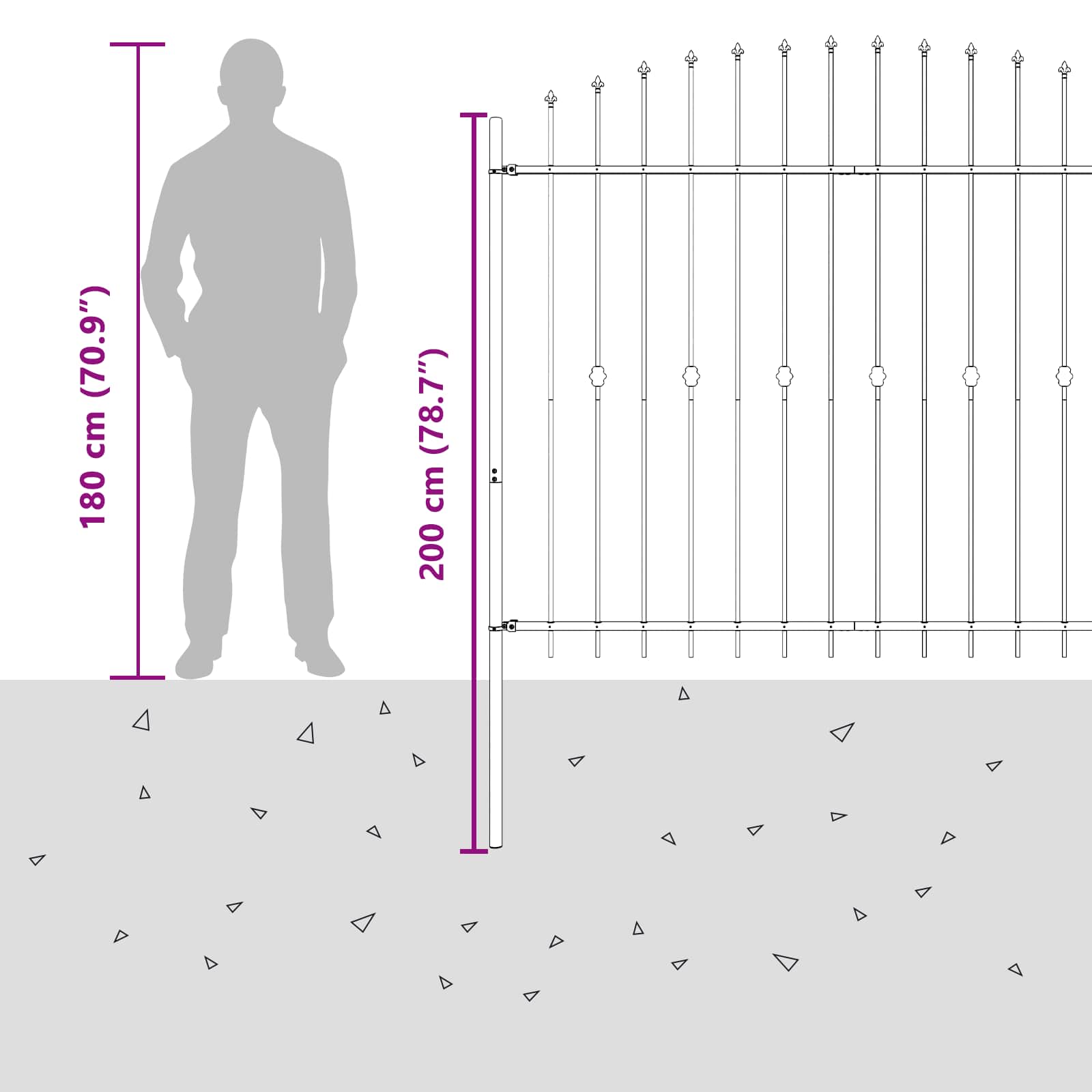 Spike Fence Asten Zwart 200 x 200 cm Gepoedercoat staal is nu te koop bij PeponiXL, paradijselijk wonen!
