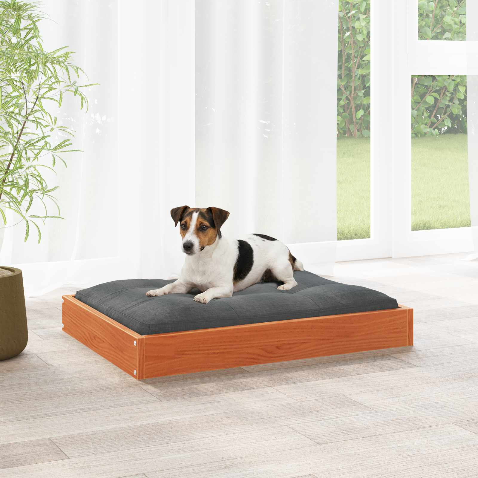 Hondenbed Wasbruin 72 x 54 x 9 cm Massief Vurenhout is nu te koop bij PeponiXL, paradijselijk wonen!