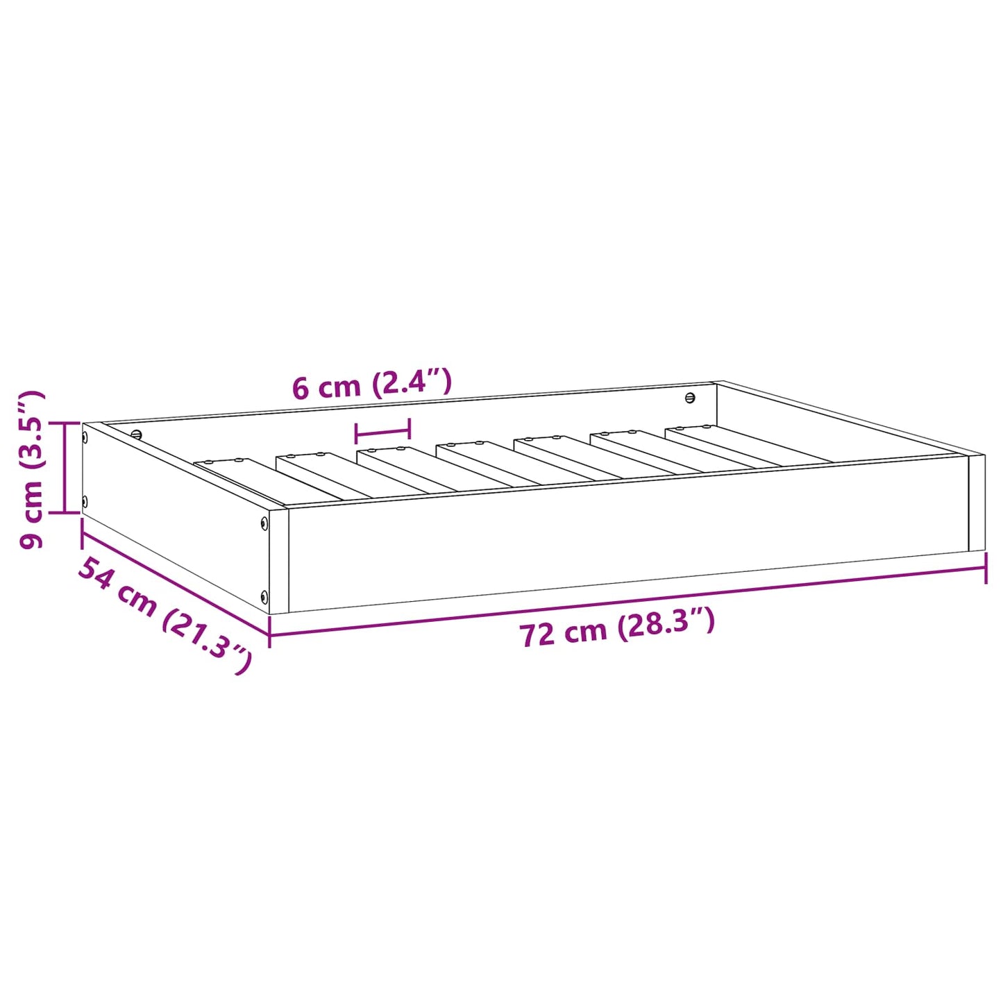 Hondenbed Wasbruin 72 x 54 x 9 cm Massief Vurenhout is nu te koop bij PeponiXL, paradijselijk wonen!