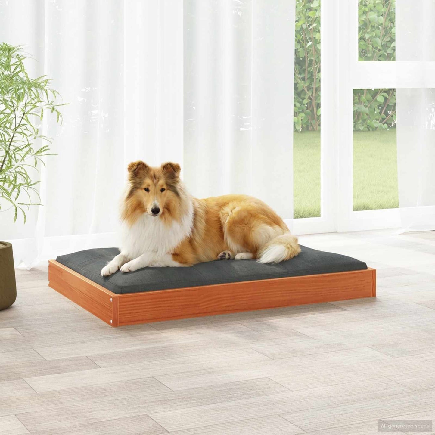 Hondenbed Wasbruin 92 x 64 x 9 cm Massief Vurenhout is nu te koop bij PeponiXL, paradijselijk wonen!