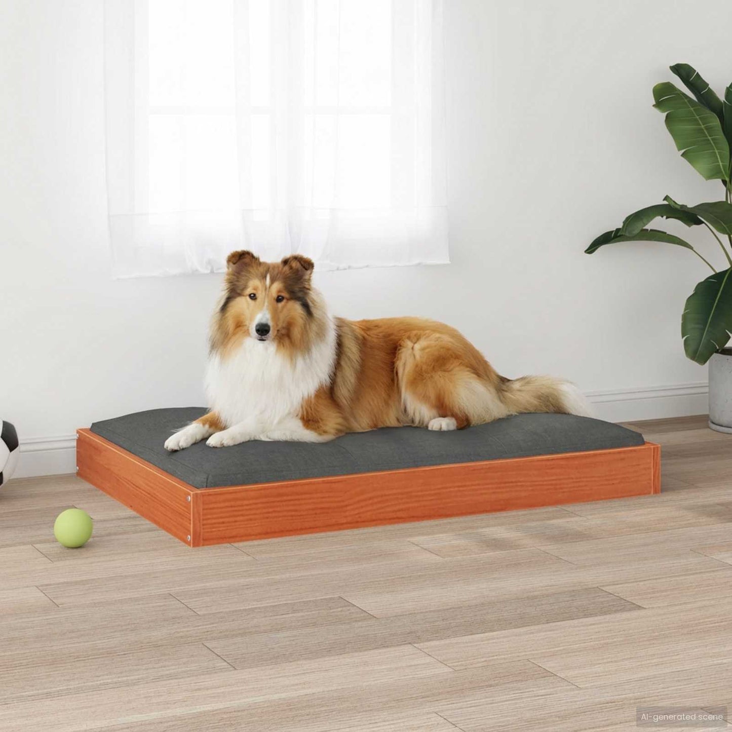 Hondenbed Wasbruin 92 x 64 x 9 cm Massief Vurenhout is nu te koop bij PeponiXL, paradijselijk wonen!