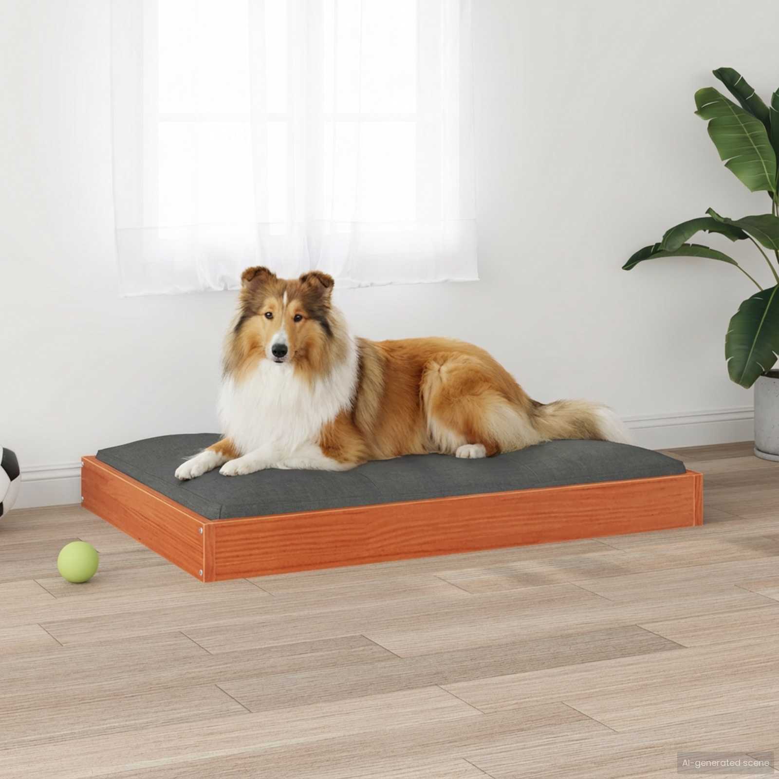 Hondenbed Wasbruin 92 x 64 x 9 cm Massief Vurenhout is nu te koop bij PeponiXL, paradijselijk wonen!