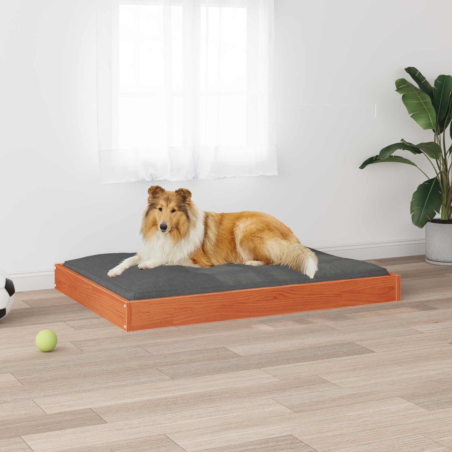 Hondenbed Wasbruin 101,5 x 74 x 9 cm Massief Vurenhout is nu te koop bij PeponiXL, paradijselijk wonen!