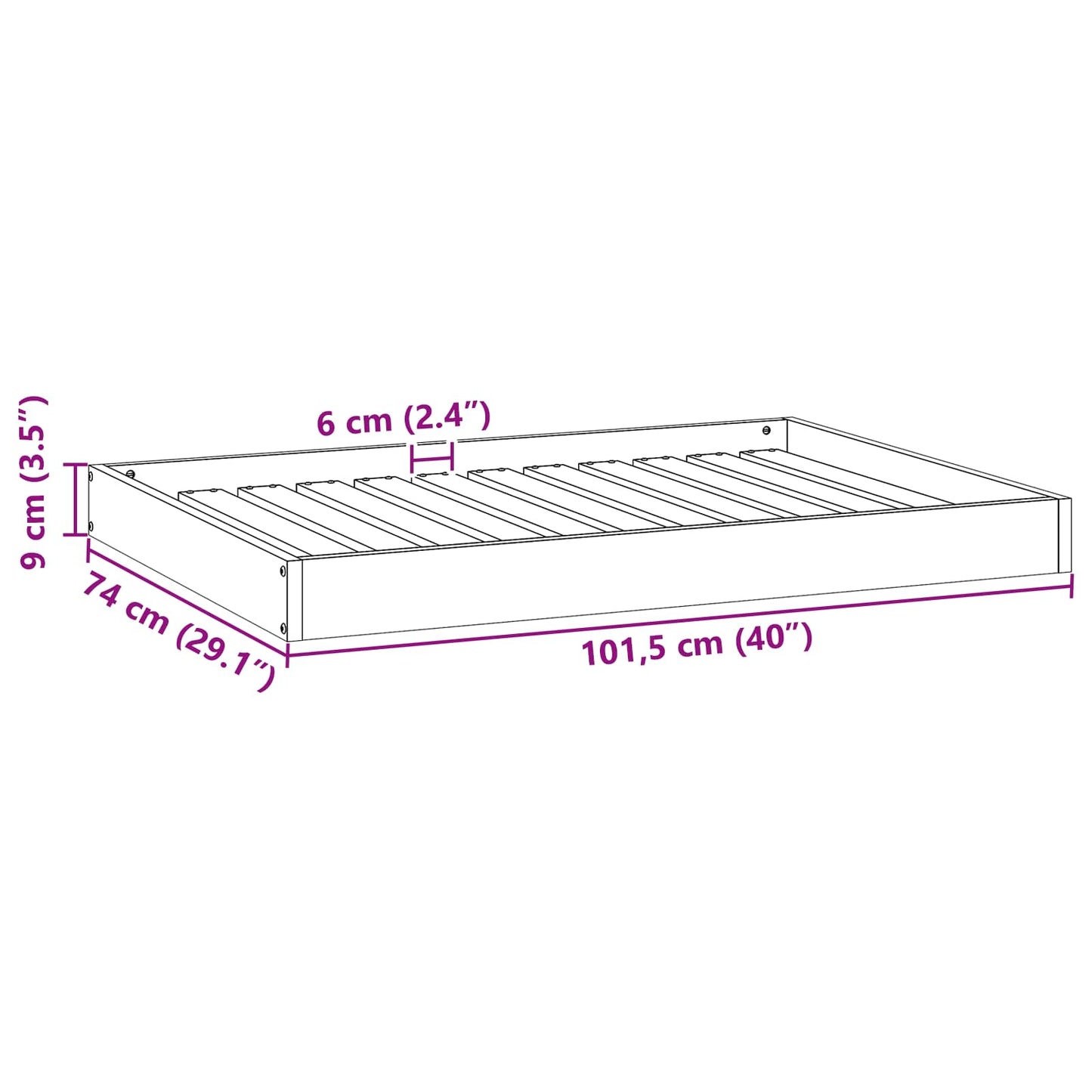Hondenbed Wasbruin 101,5 x 74 x 9 cm Massief Vurenhout is nu te koop bij PeponiXL, paradijselijk wonen!