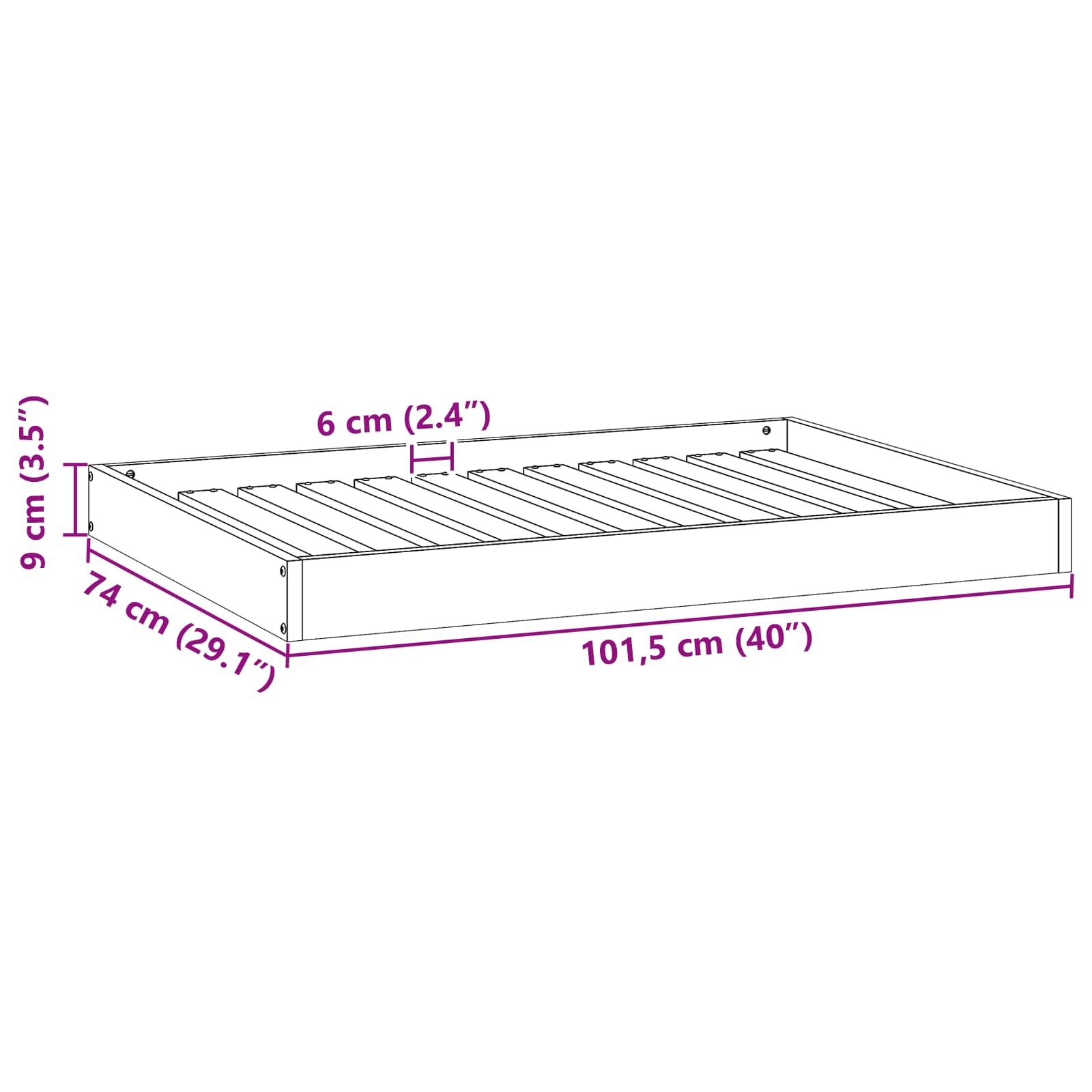 Hondenbed Wasbruin 101,5 x 74 x 9 cm Massief Vurenhout is nu te koop bij PeponiXL, paradijselijk wonen!