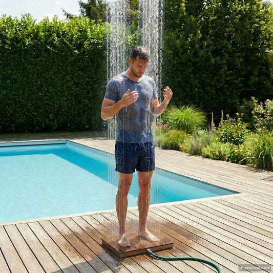 Tuin vloershower WPC en RVS 201 Bruin is nu te koop bij PeponiXL, paradijselijk wonen!