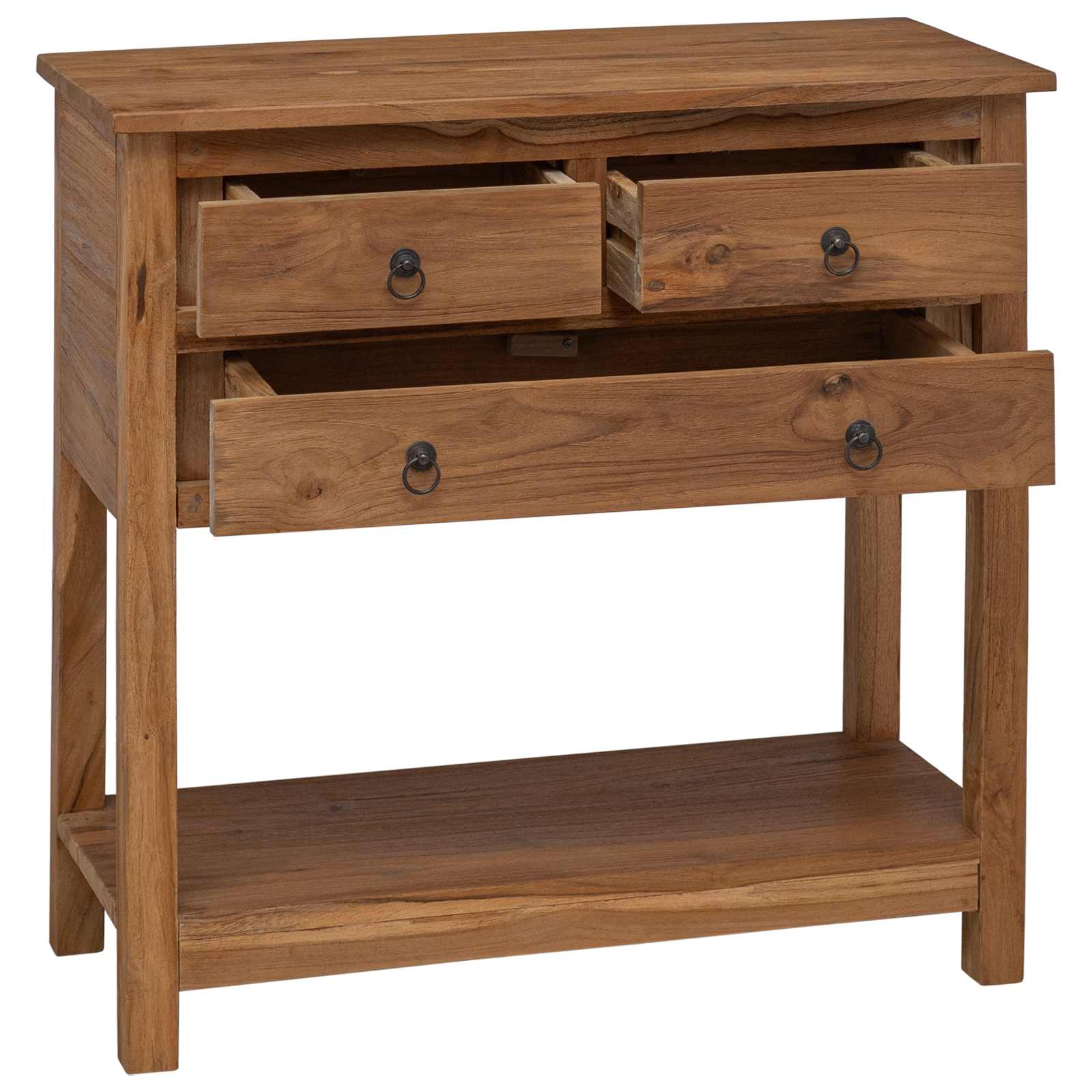 Dressoir Naturel 79 x 35 x 80 cm Massief Teakhout is nu te koop bij PeponiXL, paradijselijk wonen!