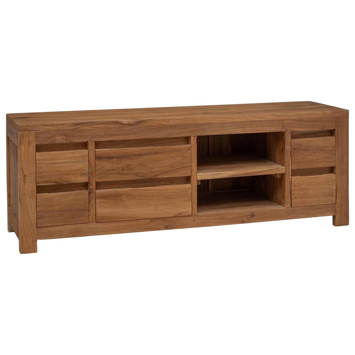 Tv-meubel 110 x 30 x 40 cm Naturel Massief Teakhout is nu te koop bij PeponiXL, paradijselijk wonen!