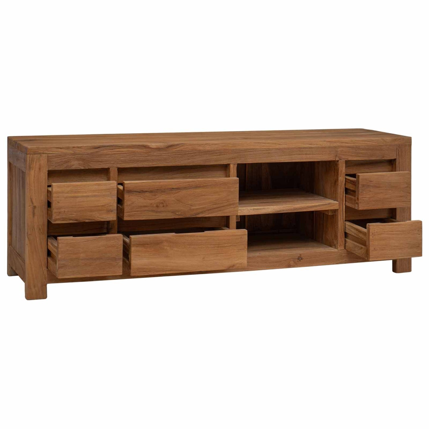 Tv-meubel 110 x 30 x 40 cm Naturel Massief Teakhout is nu te koop bij PeponiXL, paradijselijk wonen!