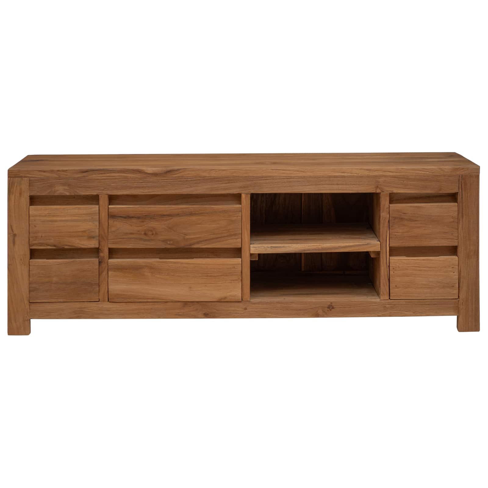 Tv-meubel 110 x 30 x 40 cm Naturel Massief Teakhout is nu te koop bij PeponiXL, paradijselijk wonen!