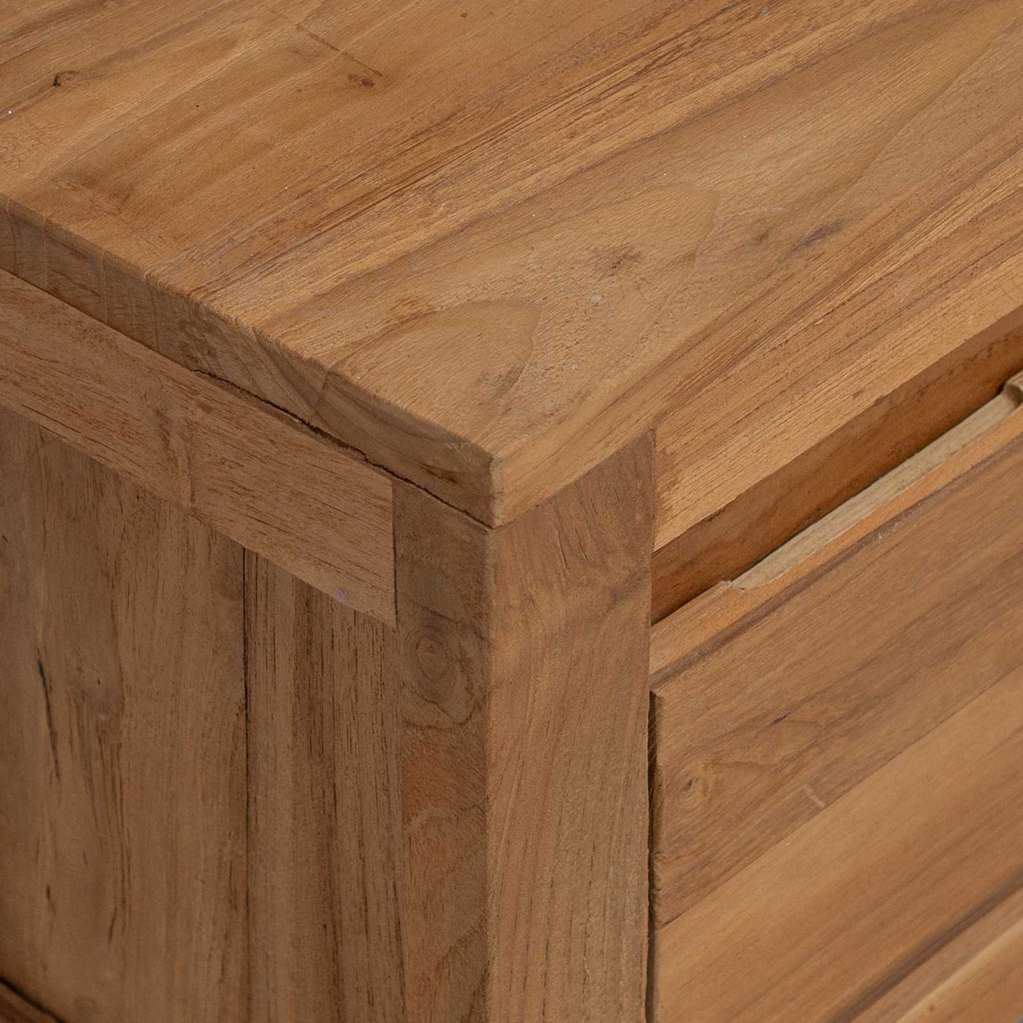 TV-kast 110 x 30 x 35 cm Naturel Massief Teakhout is nu te koop bij PeponiXL, paradijselijk wonen!