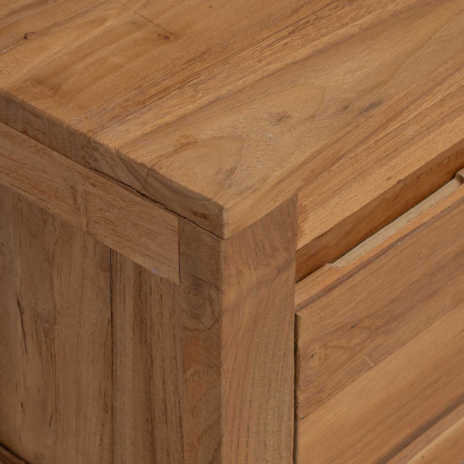 TV-kast 110 x 30 x 35 cm Naturel Massief Teakhout is nu te koop bij PeponiXL, paradijselijk wonen!