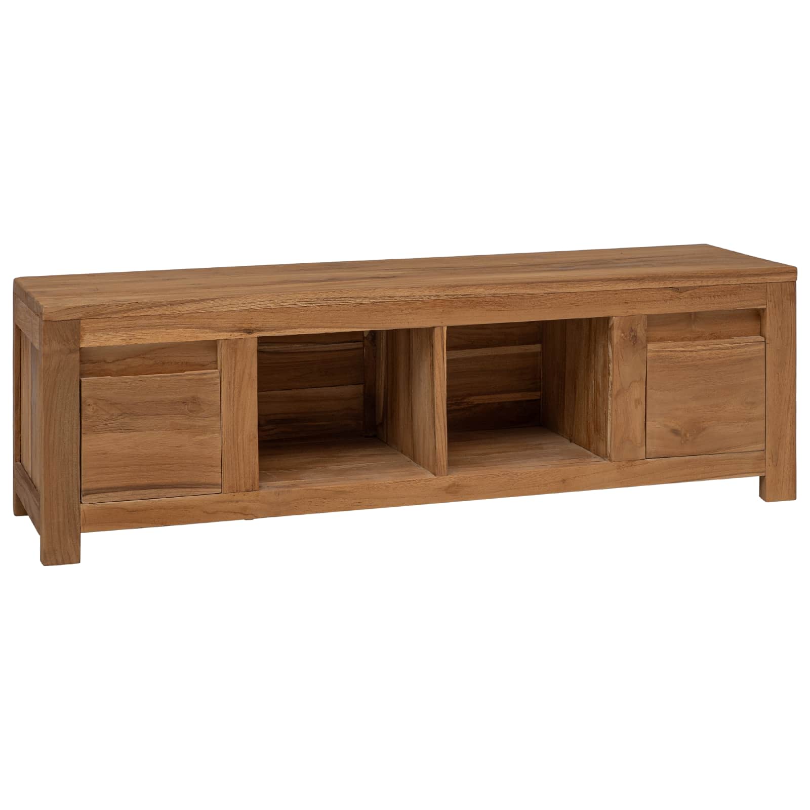 TV-kast 110 x 30 x 35 cm Naturel Massief Teakhout is nu te koop bij PeponiXL, paradijselijk wonen!