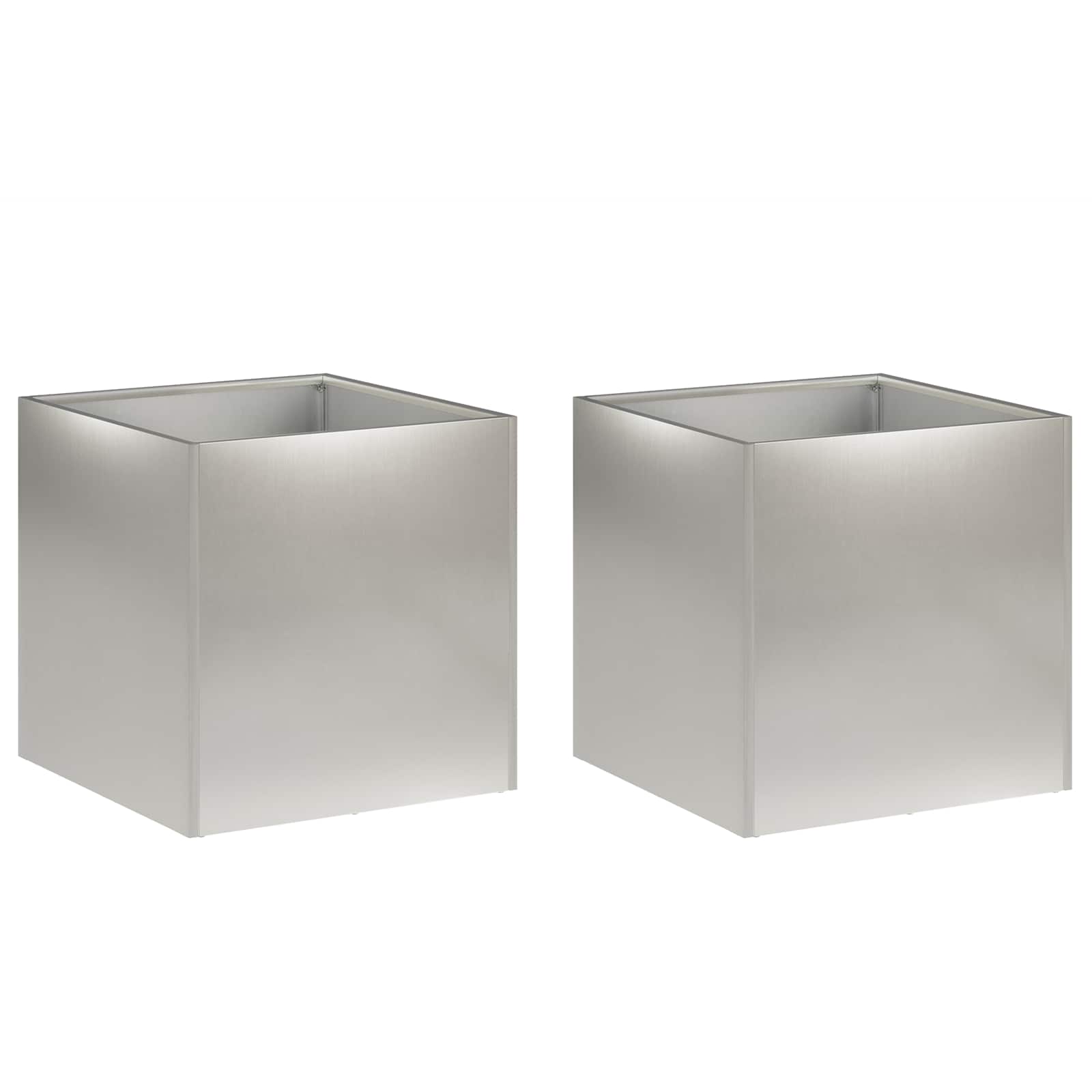Tuin Bloempot 2 st zilver 20 x 20 x 20 cm Roestvrij staal is nu te koop bij PeponiXL, paradijselijk wonen!