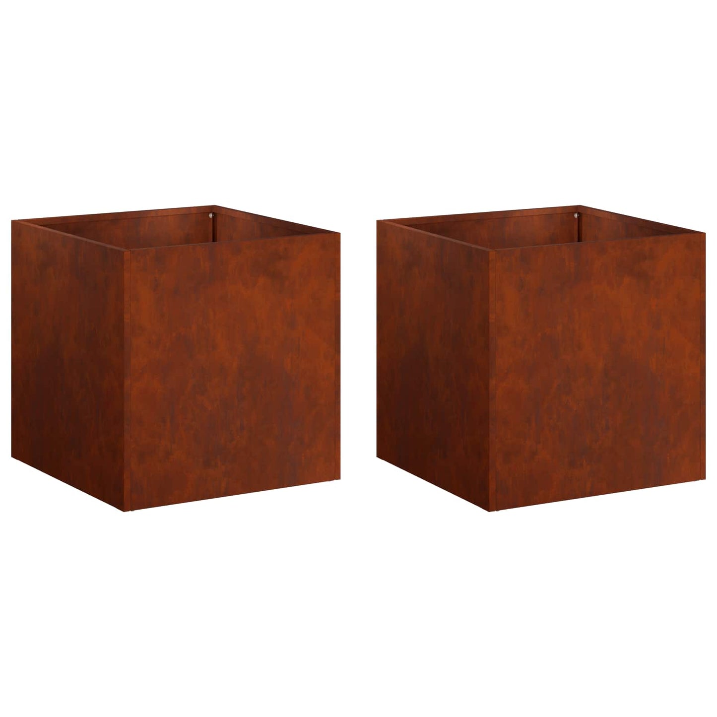 Tuin Bloempot 2 st Roestkleurig 20 x 20 x 20 cm weervast staal is nu te koop bij PeponiXL, paradijselijk wonen!