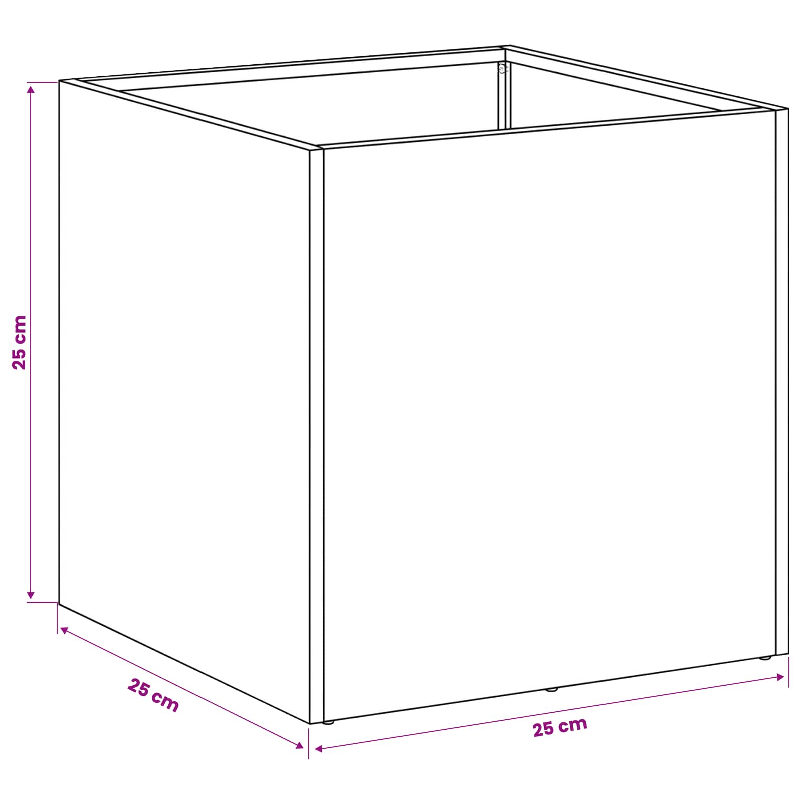 Tuin Bloempot zilver 25 x 25 x 25 cm Gegalvaniseerd staal is nu te koop bij PeponiXL, paradijselijk wonen!