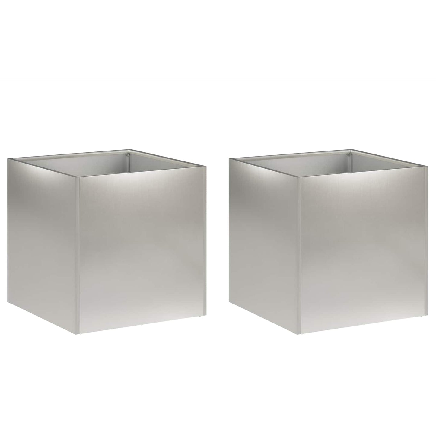 Tuin Bloempot 2 st zilver 35 x 35 x 35 cm Roestvrij staal is nu te koop bij PeponiXL, paradijselijk wonen!