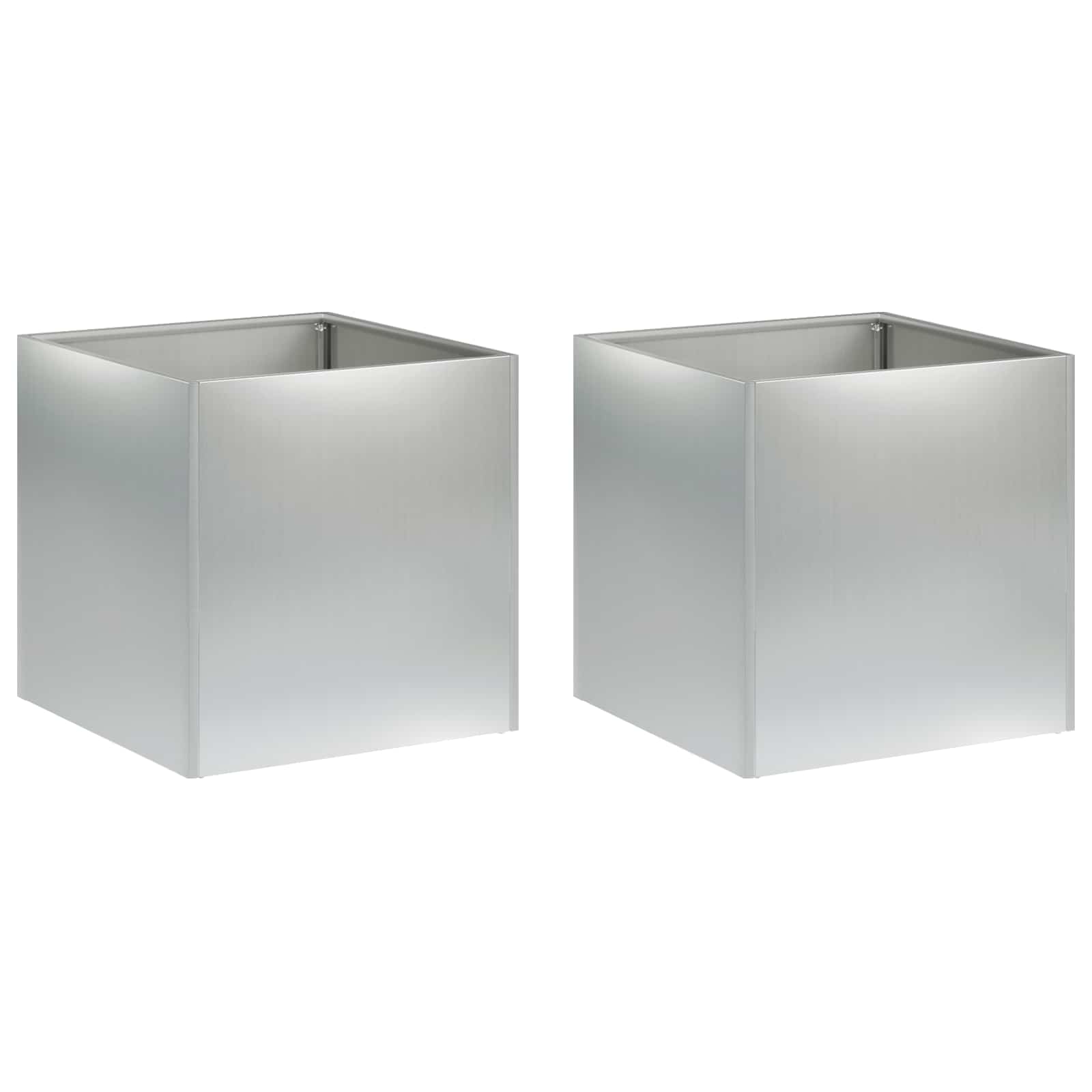 Tuin Bloempot 2 st zilver 35 x 35 x 35 cm Gegalvaniseerd staal is nu te koop bij PeponiXL, paradijselijk wonen!