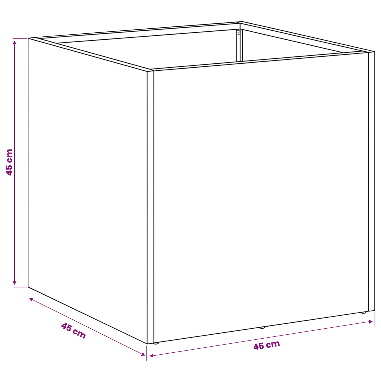 Tuin Bloempot Roestkleurig 45 x 45 x 45 cm weervast staal is nu te koop bij PeponiXL, paradijselijk wonen!