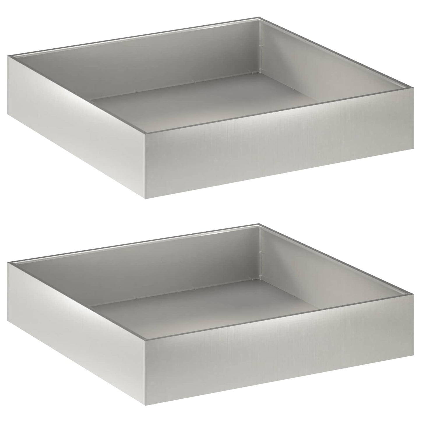 Tuin Bloempot 2 st zilver 80 x 80 x 20 cm Roestvrij staal is nu te koop bij PeponiXL, paradijselijk wonen!