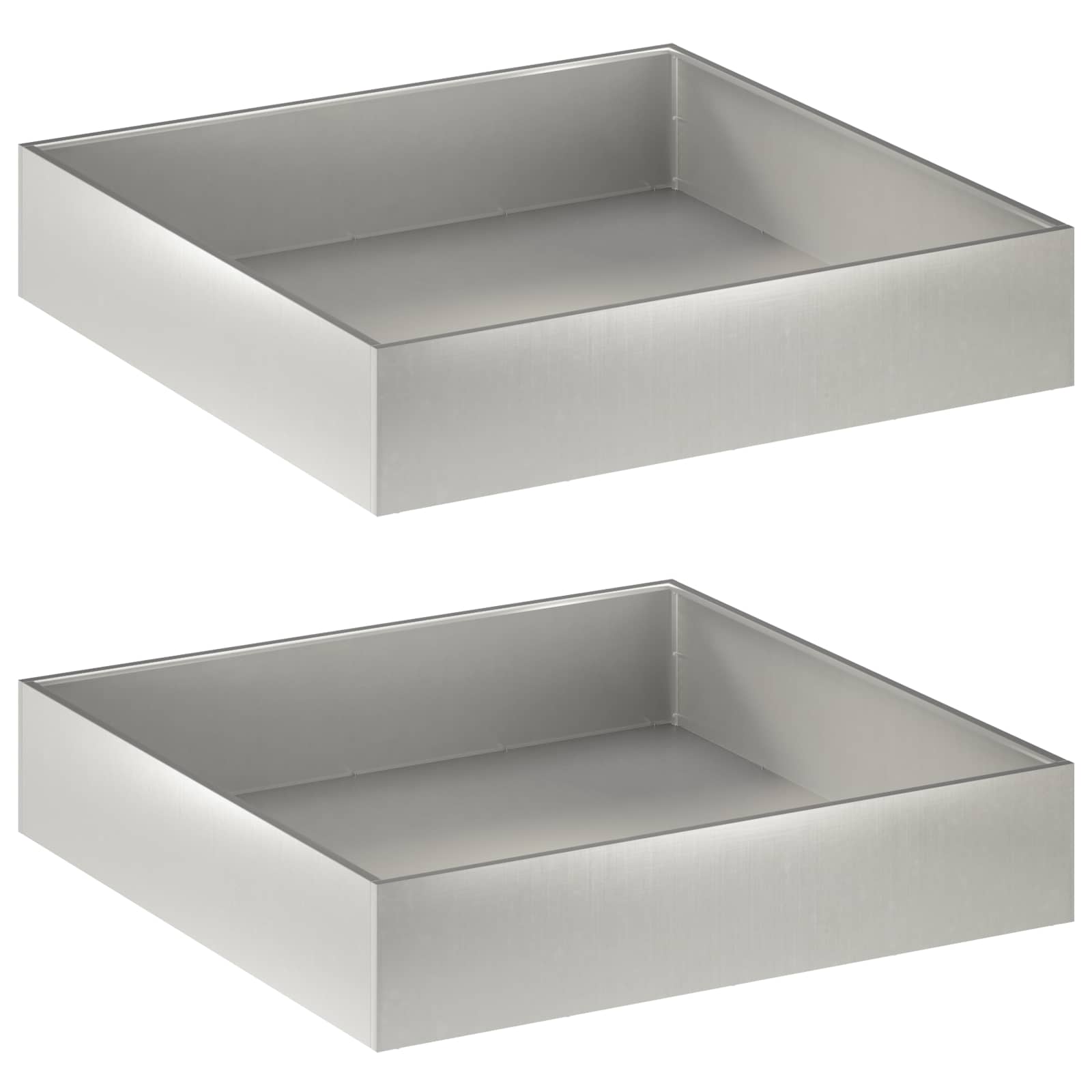 Tuin Bloempot 2 st zilver 80 x 80 x 20 cm Roestvrij staal is nu te koop bij PeponiXL, paradijselijk wonen!