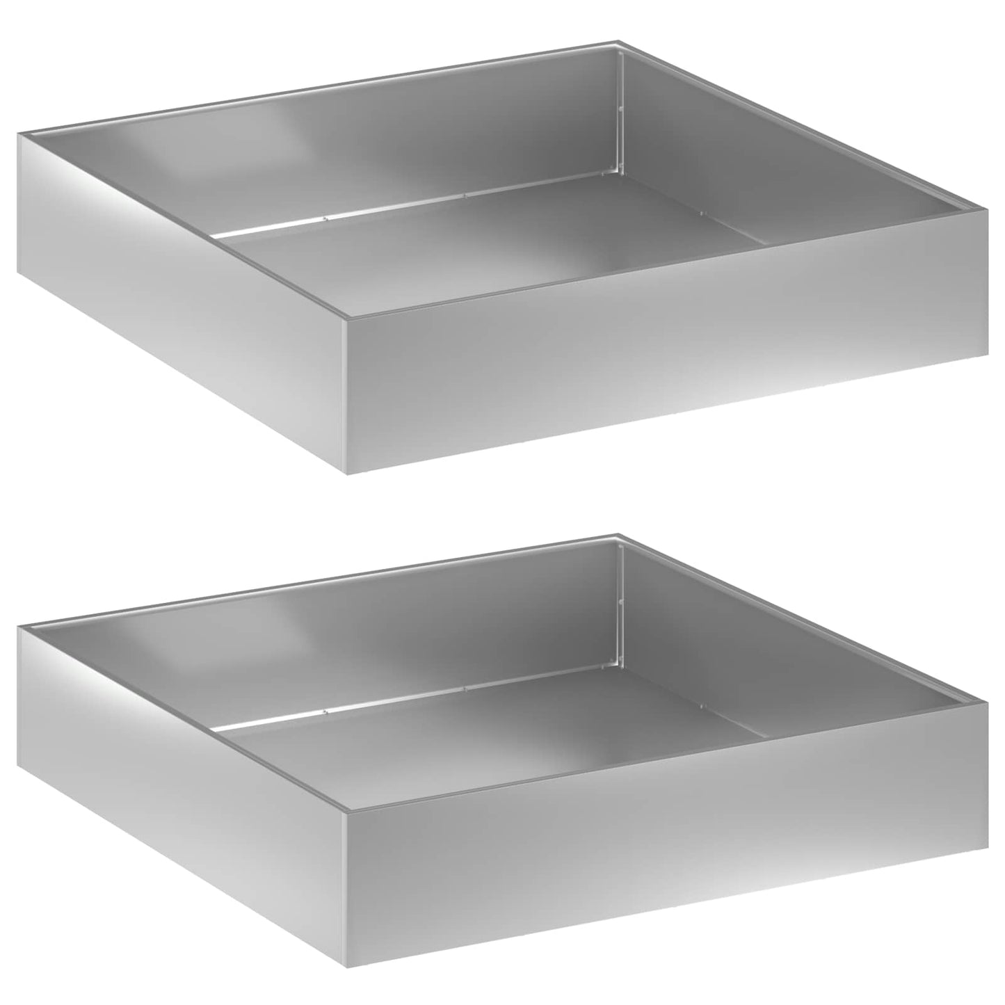 Tuin Bloempot 2 st zilver 80 x 80 x 20 cm Gegalvaniseerd staal is nu te koop bij PeponiXL, paradijselijk wonen!