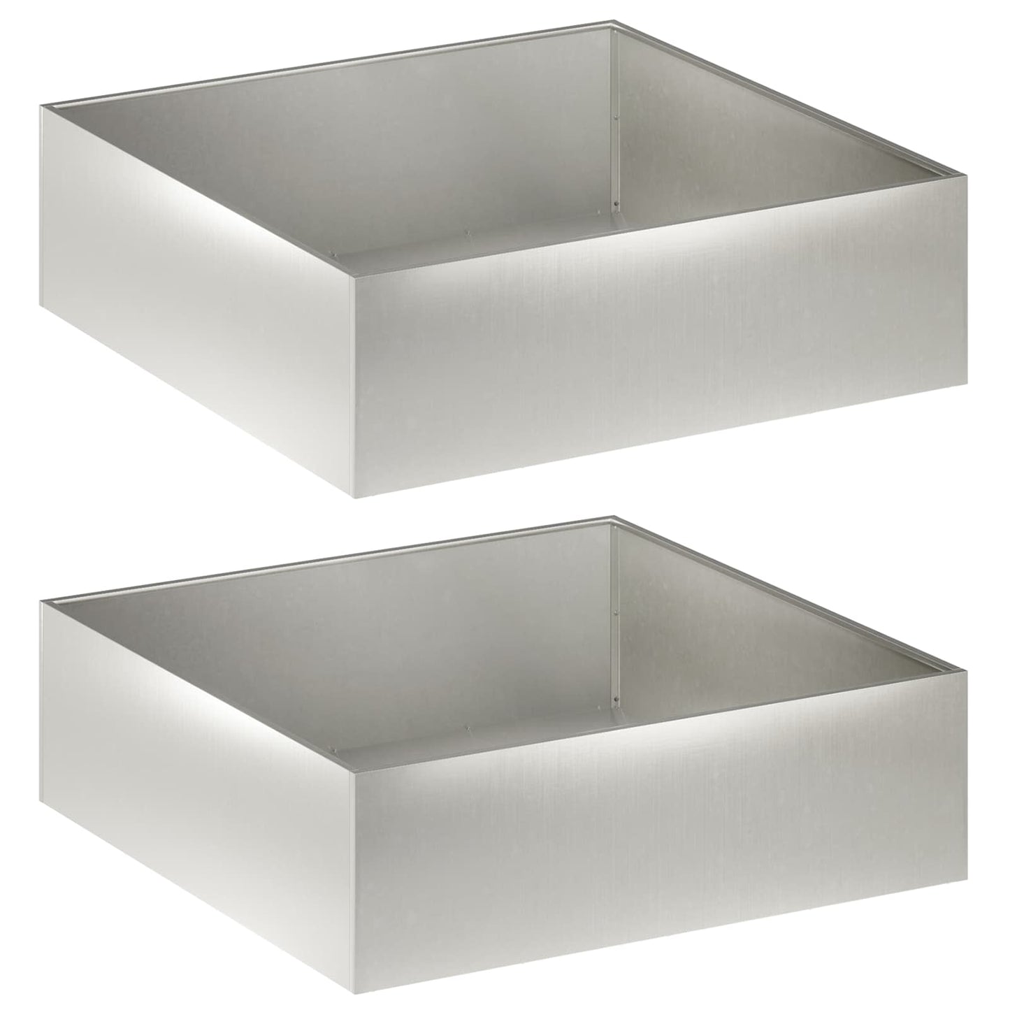 Tuin Bloempot 2 st zilver 80 x 80 x 30 cm Roestvrij staal is nu te koop bij PeponiXL, paradijselijk wonen!
