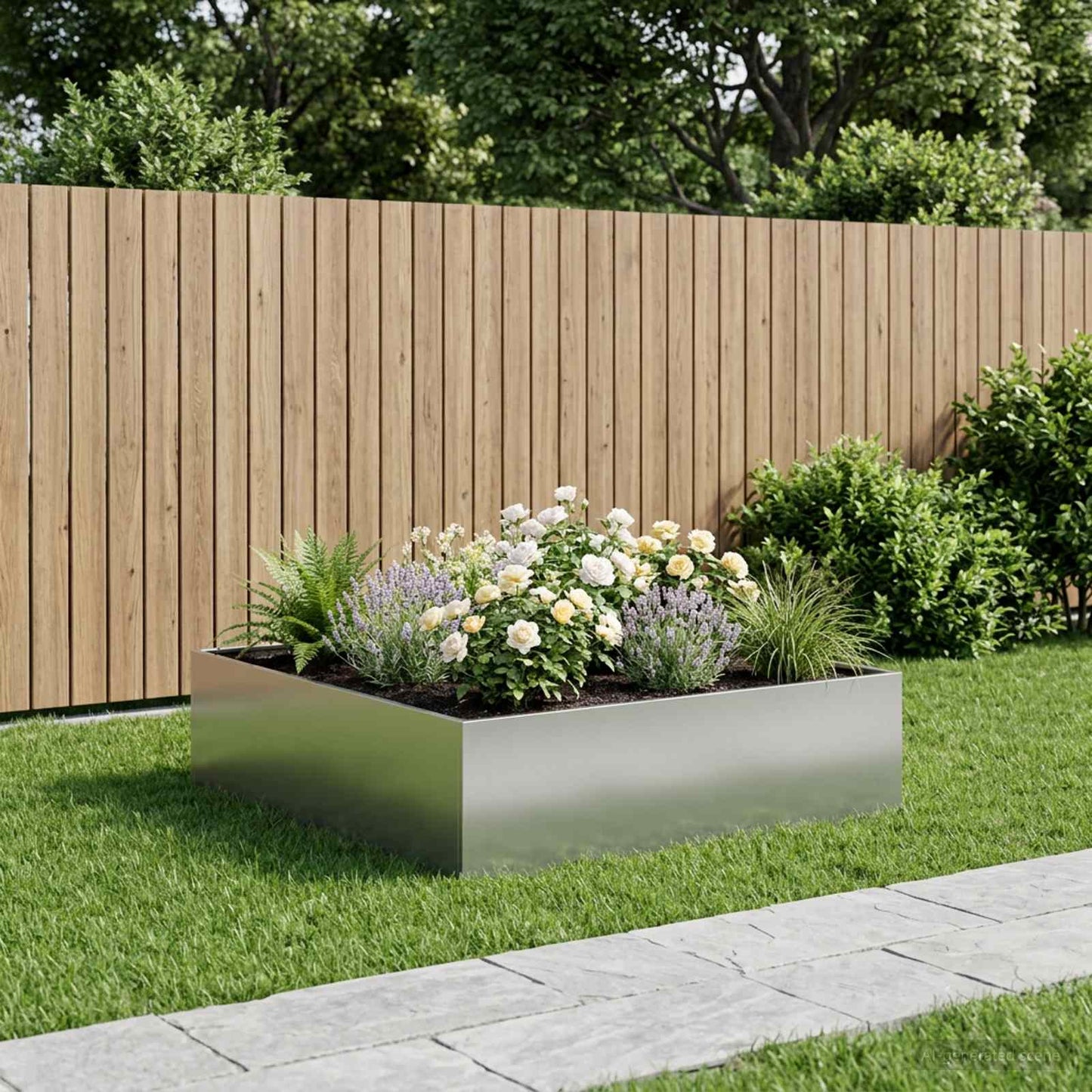 Tuin Bloempot zilver 80 x 80 x 30 cm Gegalvaniseerd staal is nu te koop bij PeponiXL, paradijselijk wonen!