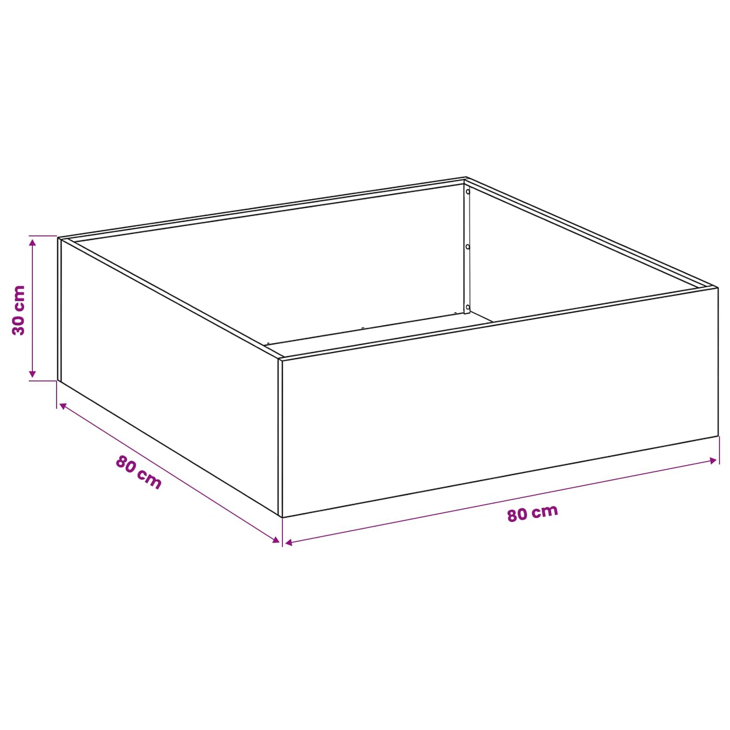 Tuin Bloempot zilver 80 x 80 x 30 cm Gegalvaniseerd staal is nu te koop bij PeponiXL, paradijselijk wonen!