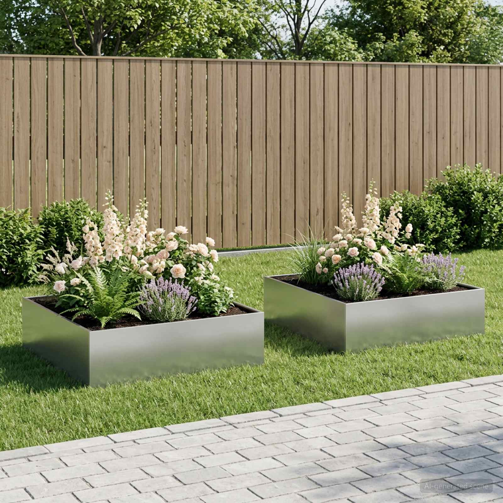 Tuin Bloempot 2 st zilver 80 x 80 x 30 cm Gegalvaniseerd staal is nu te koop bij PeponiXL, paradijselijk wonen!