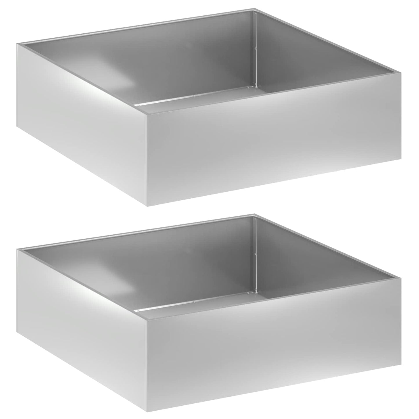 Tuin Bloempot 2 st zilver 80 x 80 x 30 cm Gegalvaniseerd staal is nu te koop bij PeponiXL, paradijselijk wonen!