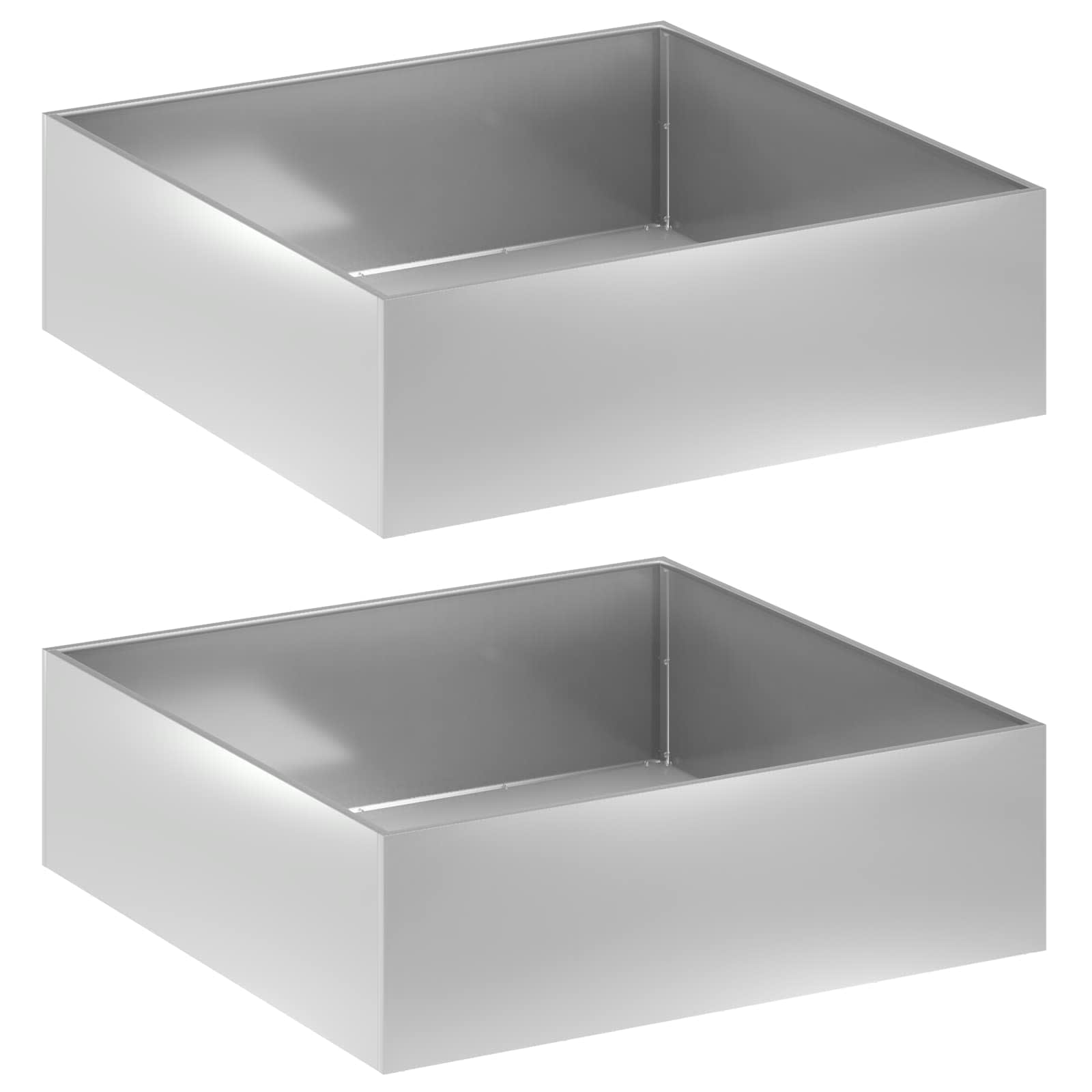 Tuin Bloempot 2 st zilver 80 x 80 x 30 cm Gegalvaniseerd staal is nu te koop bij PeponiXL, paradijselijk wonen!