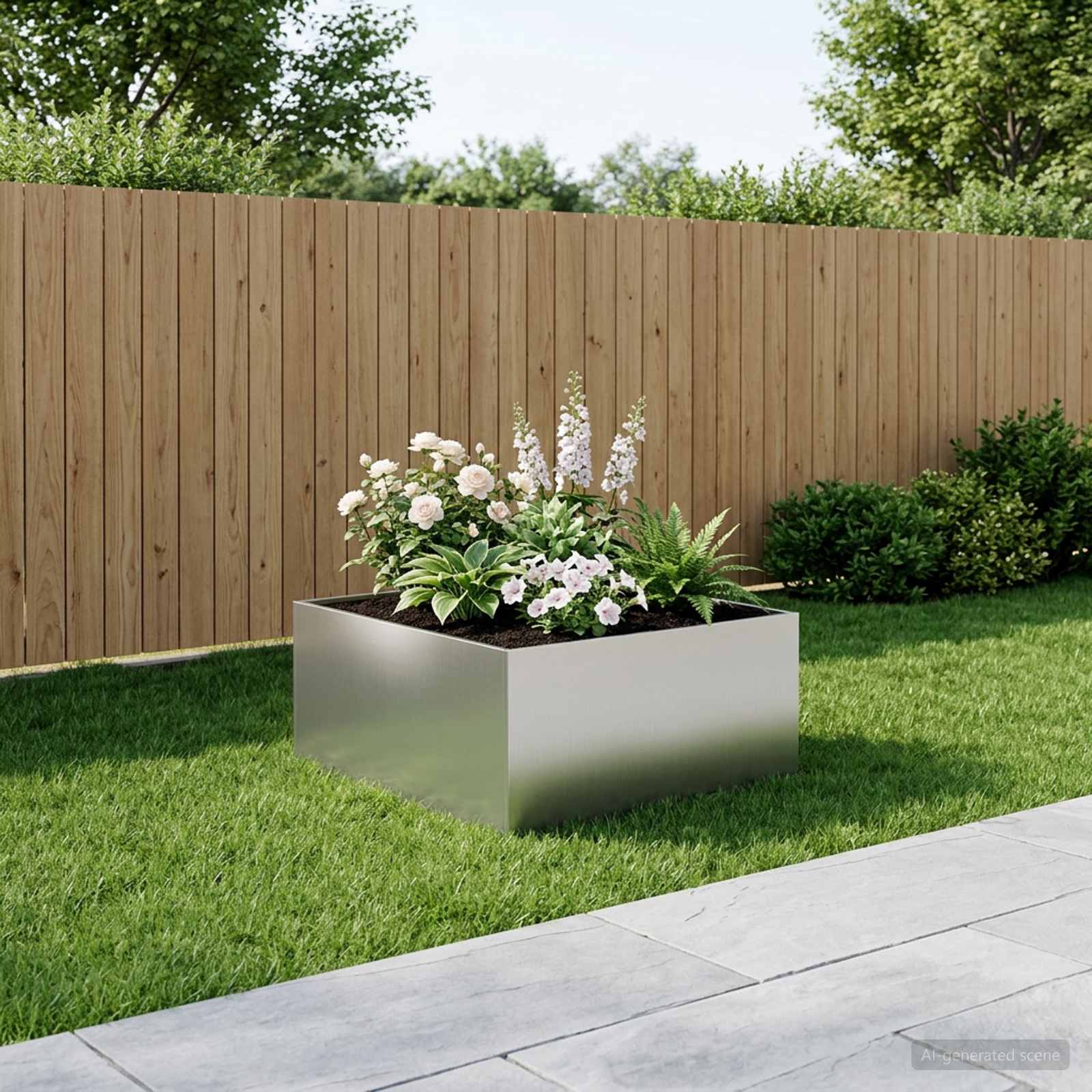 Tuin Bloempot zilver 60 x 60 x 40 cm Gegalvaniseerd staal is nu te koop bij PeponiXL, paradijselijk wonen!