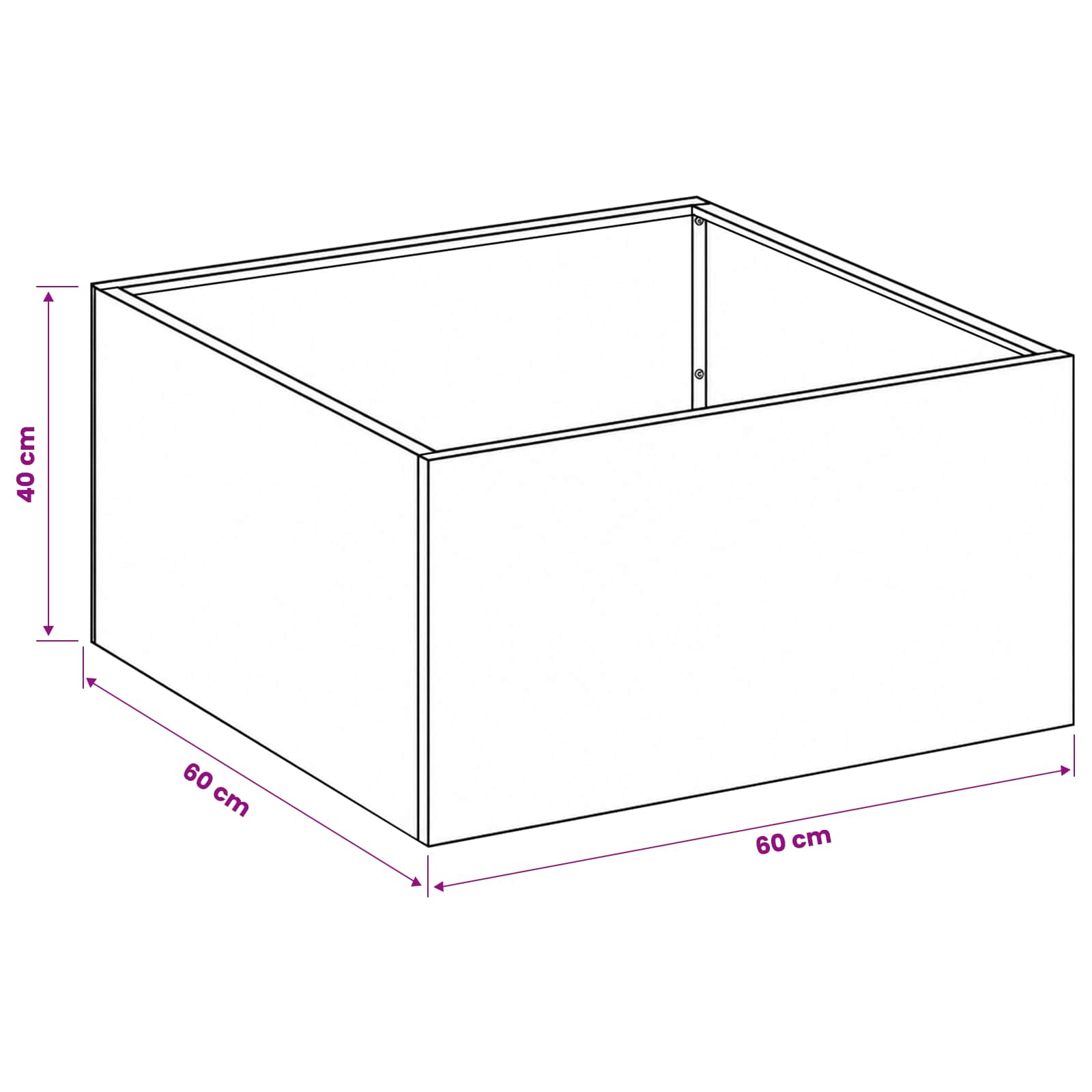 Tuin Bloempot zilver 60 x 60 x 40 cm Gegalvaniseerd staal is nu te koop bij PeponiXL, paradijselijk wonen!