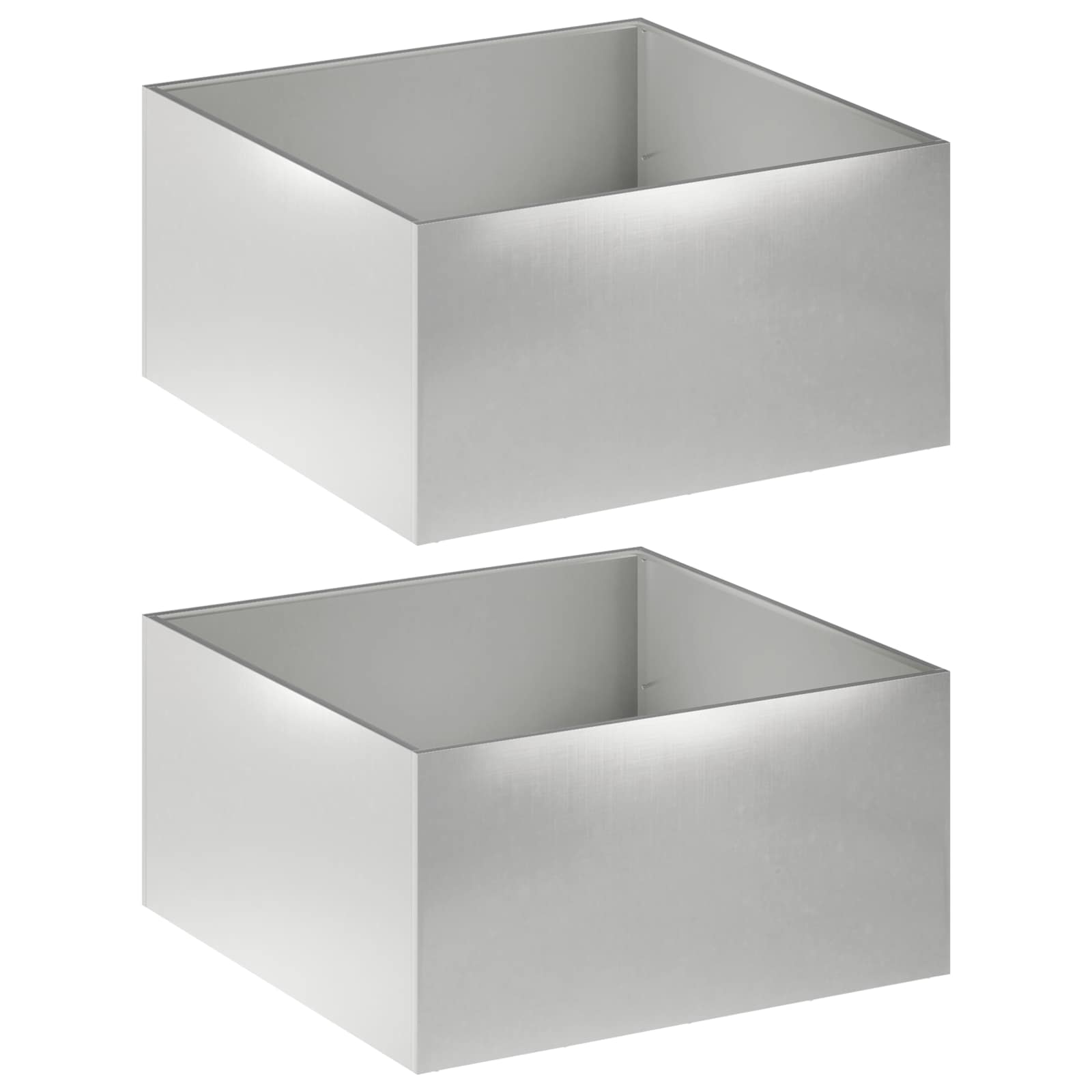 Tuin Bloempot 2 st zilver 80 x 80 x 40 cm Roestvrij staal is nu te koop bij PeponiXL, paradijselijk wonen!