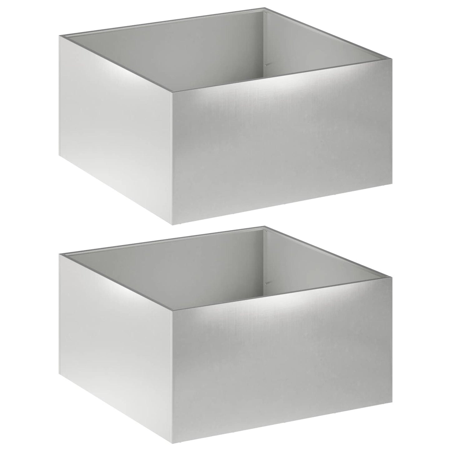 Tuin Bloempot 2 st zilver 100 x 100 x 40 cm Roestvrij staal is nu te koop bij PeponiXL, paradijselijk wonen!
