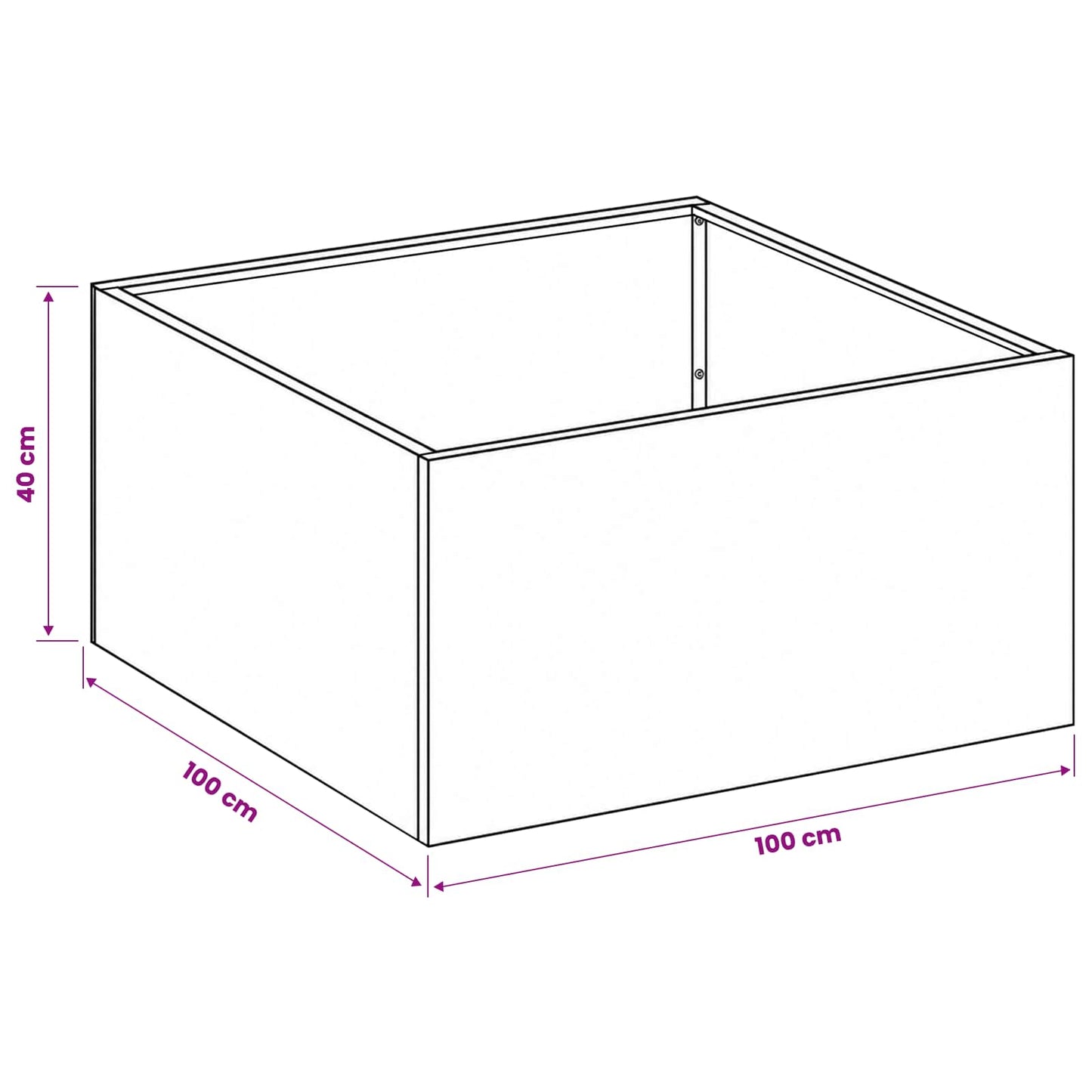 Tuin Bloempot zilver 100 x 100 x 40 cm Gegalvaniseerd staal is nu te koop bij PeponiXL, paradijselijk wonen!