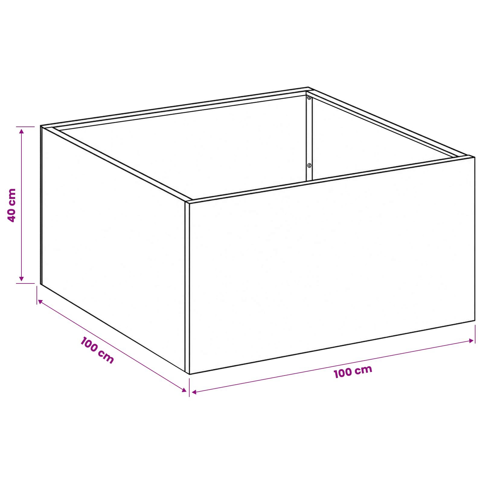 Tuin Bloempot Roestkleurig 100 x 100 x 40 cm weervast staal is nu te koop bij PeponiXL, paradijselijk wonen!