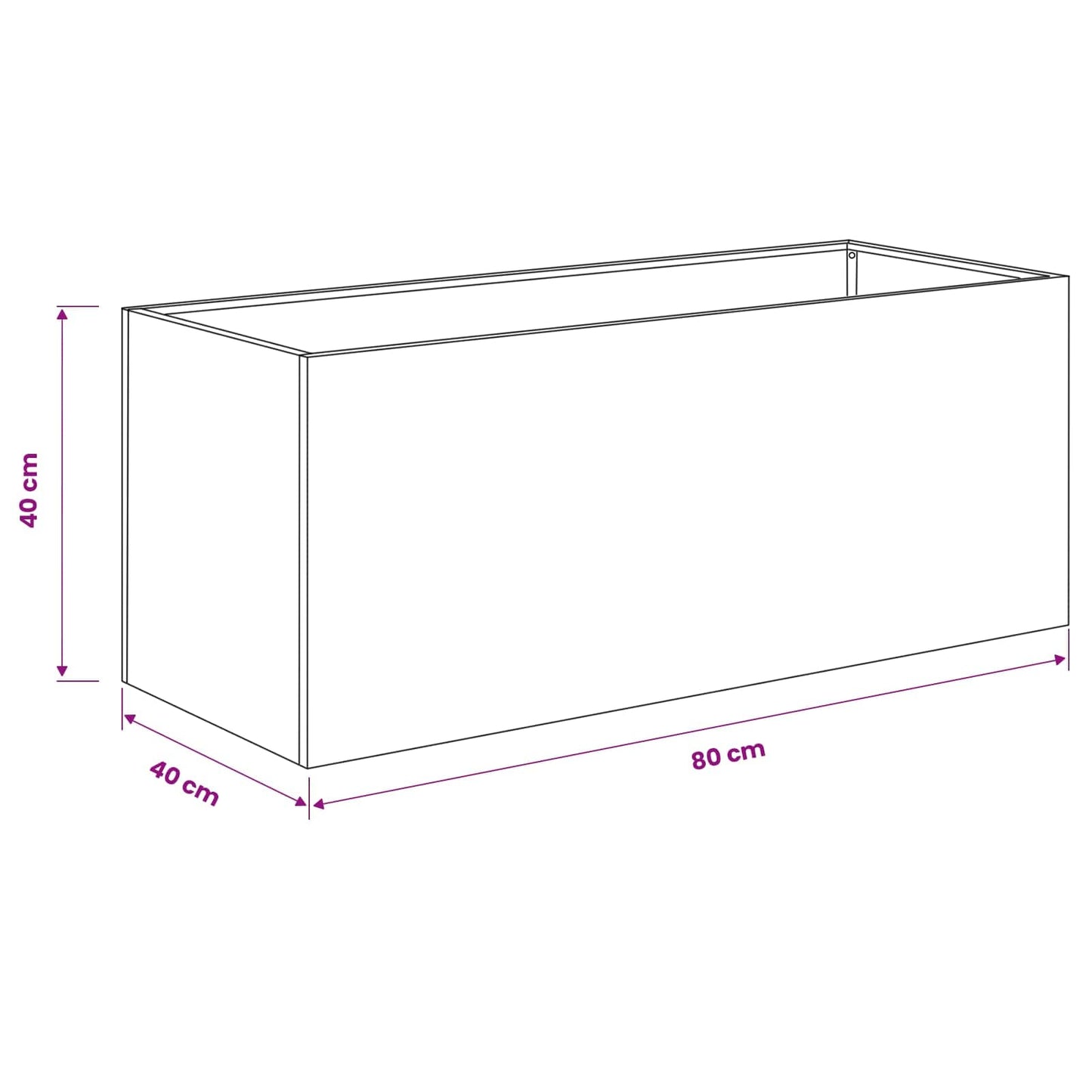 Tuin Bloempot zilver 80 x 40 x 40 cm Roestvrij staal is nu te koop bij PeponiXL, paradijselijk wonen!
