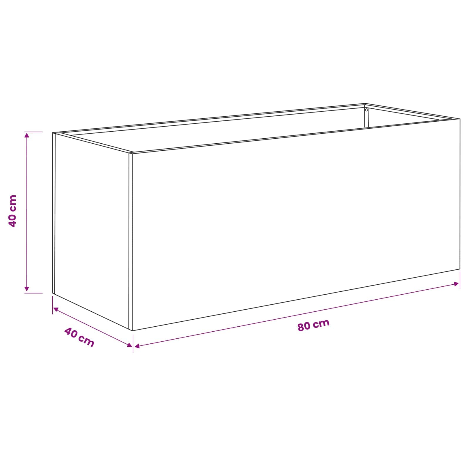Tuin Bloempot zilver 80 x 40 x 40 cm Roestvrij staal is nu te koop bij PeponiXL, paradijselijk wonen!