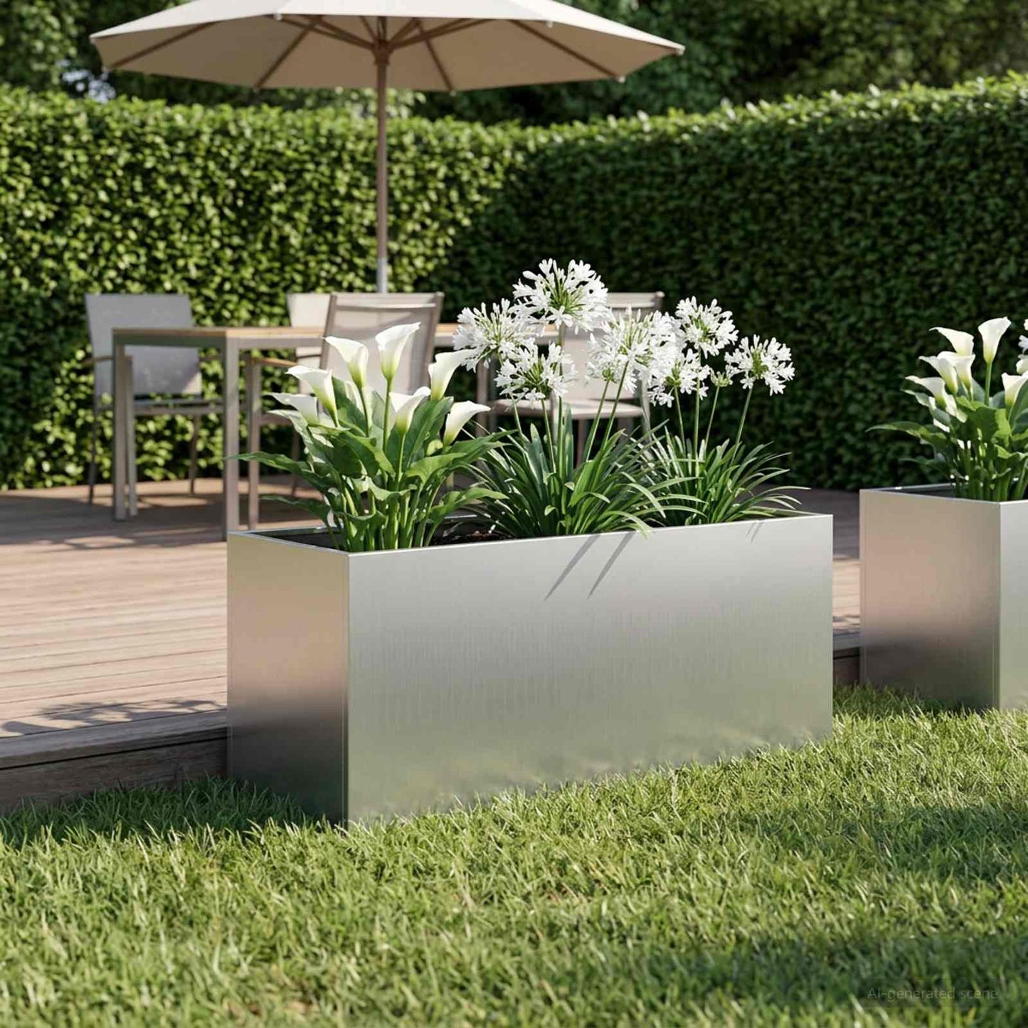 Tuin Bloempot zilver 80 x 40 x 40 cm Gegalvaniseerd staal is nu te koop bij PeponiXL, paradijselijk wonen!