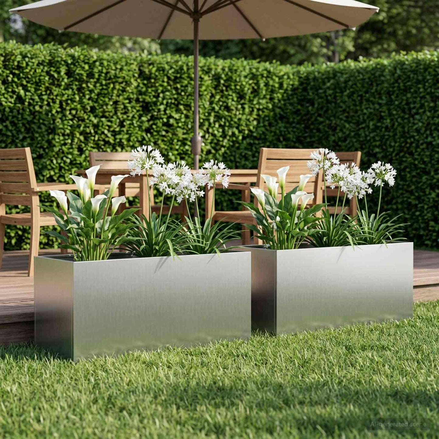Tuin Bloempot 2 st zilver 80 x 40 x 40 cm Gegalvaniseerd staal is nu te koop bij PeponiXL, paradijselijk wonen!