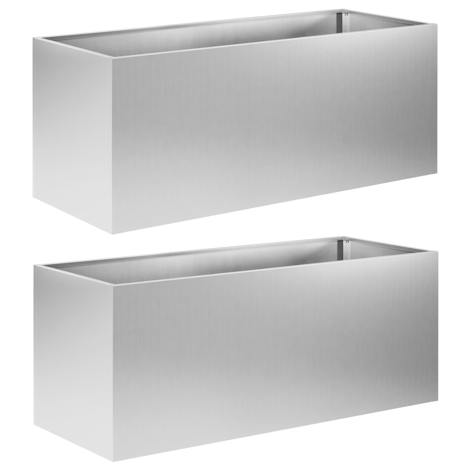 Tuin Bloempot 2 st zilver 80 x 40 x 40 cm Gegalvaniseerd staal is nu te koop bij PeponiXL, paradijselijk wonen!