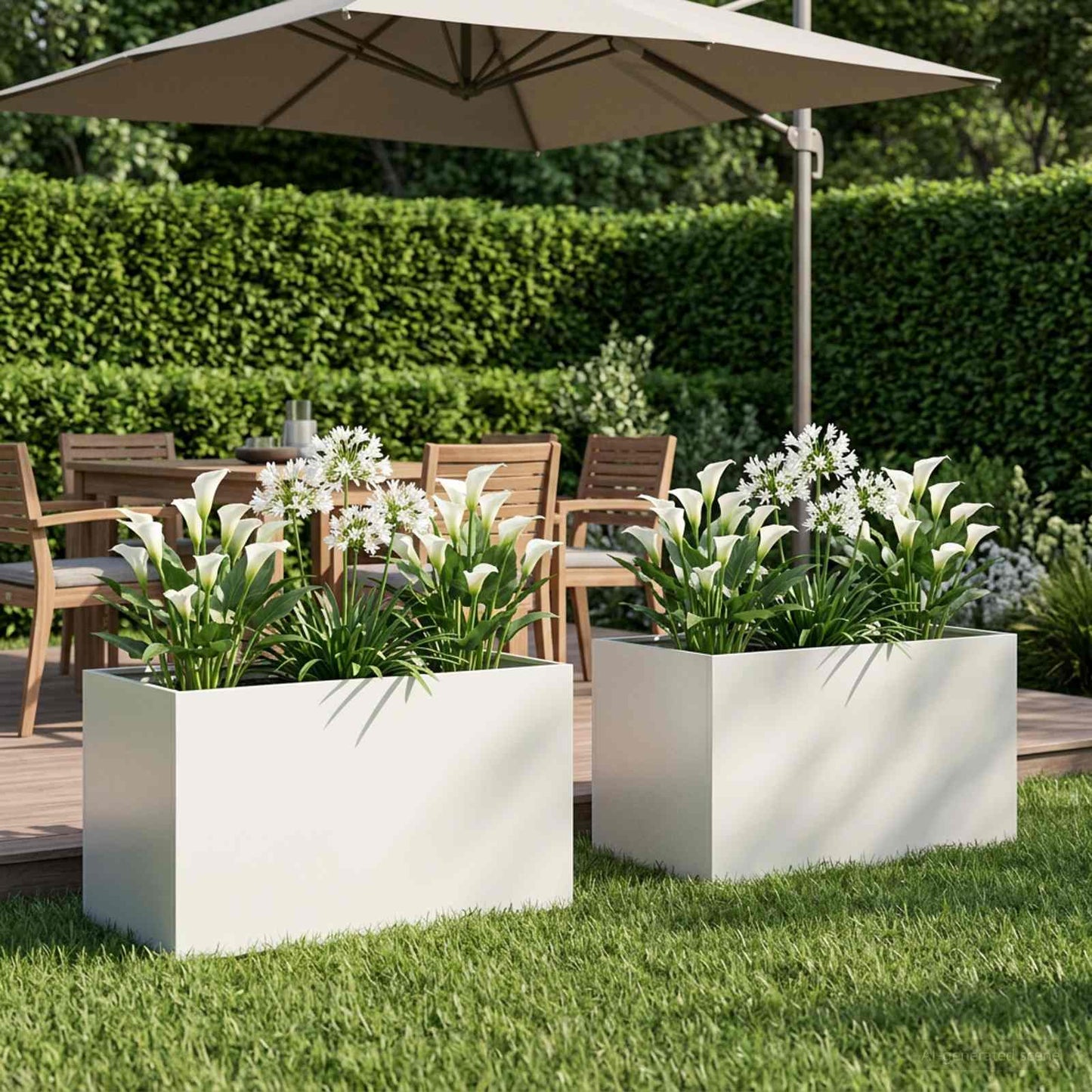 Plantenbak 2 st Wit 80 x 50 x 50 cm Koudgewalst staal