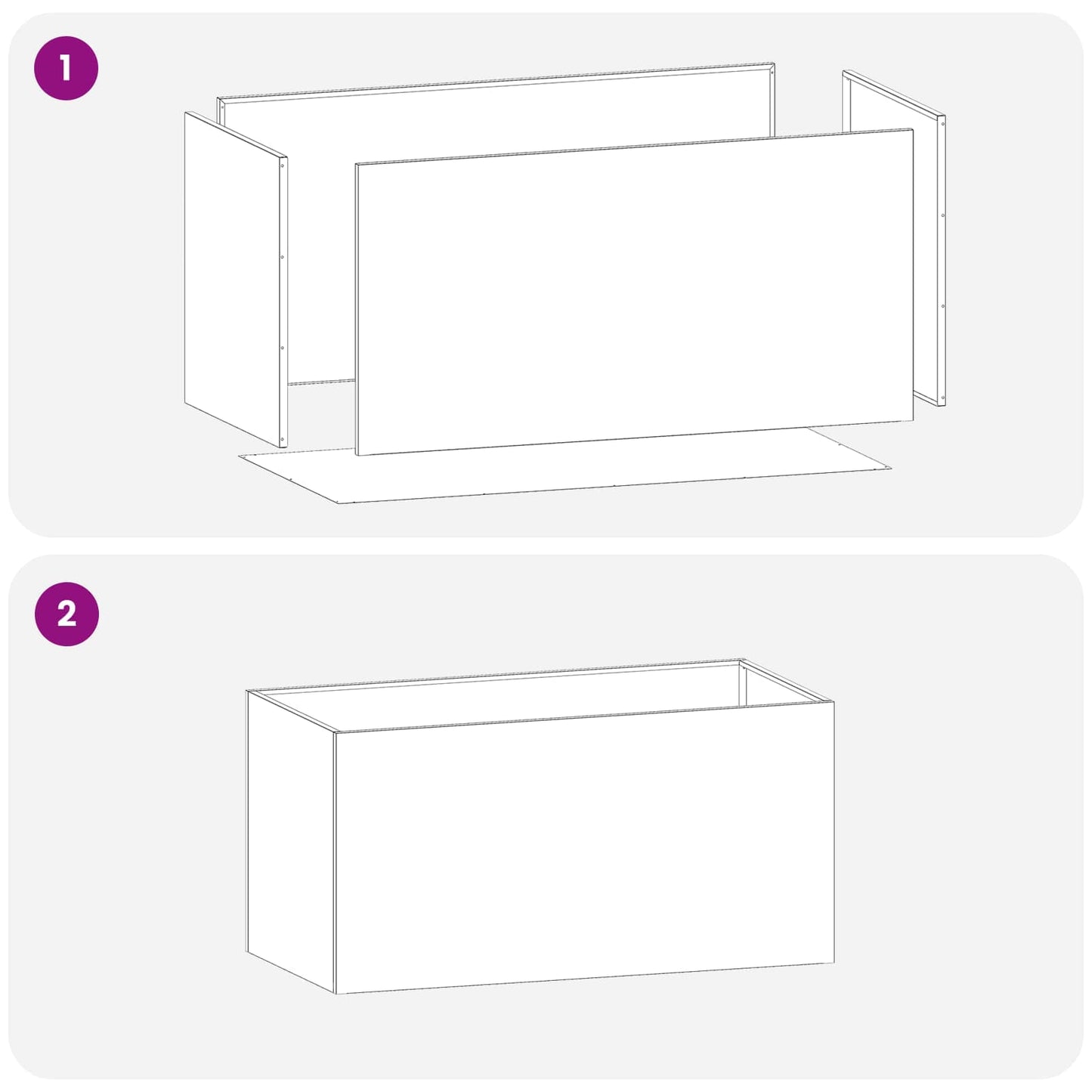 Tuin Bloempot zilver 100 x 50 x 50 cm Gegalvaniseerd staal is nu te koop bij PeponiXL, paradijselijk wonen!