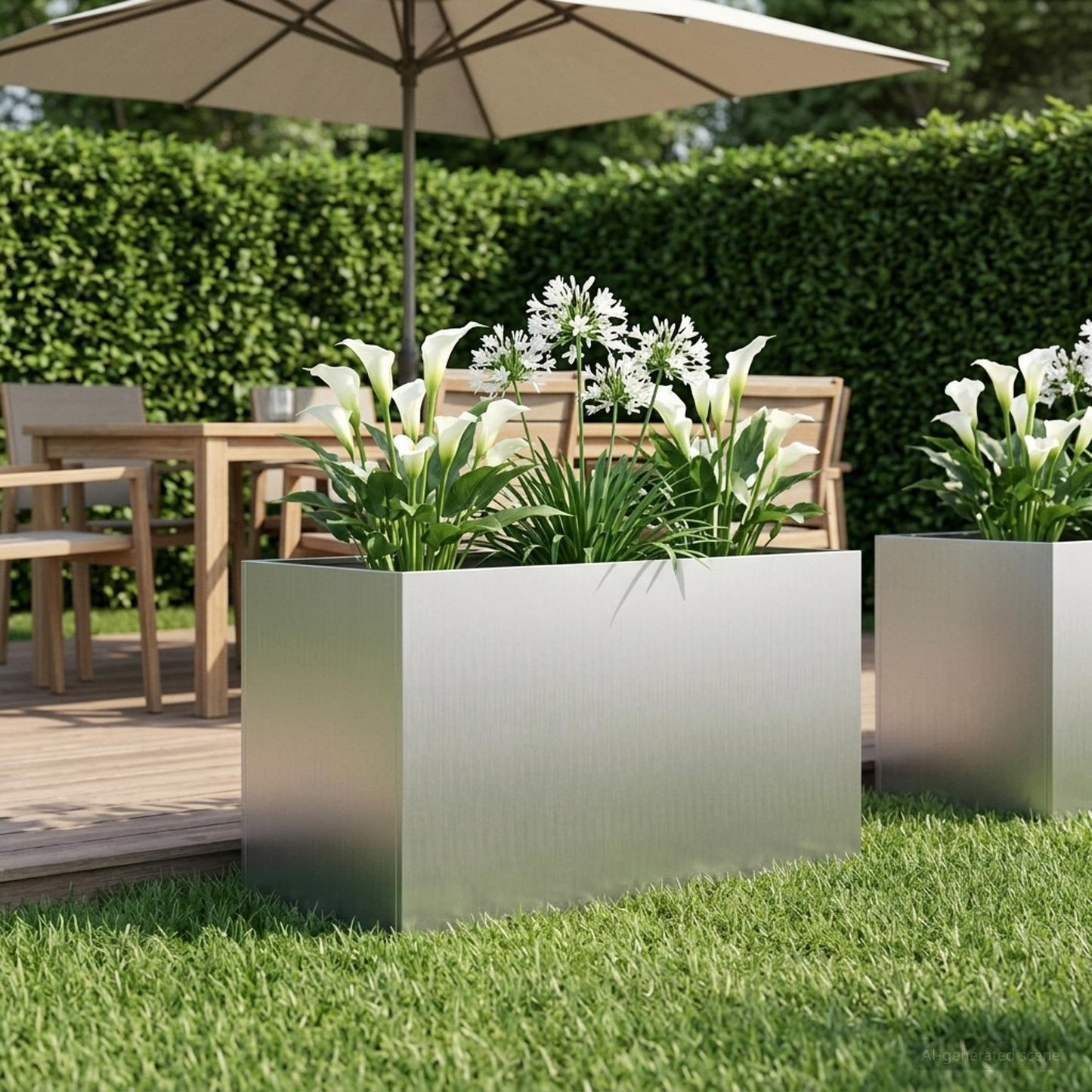 Tuin Bloempot zilver 100 x 50 x 50 cm Gegalvaniseerd staal is nu te koop bij PeponiXL, paradijselijk wonen!